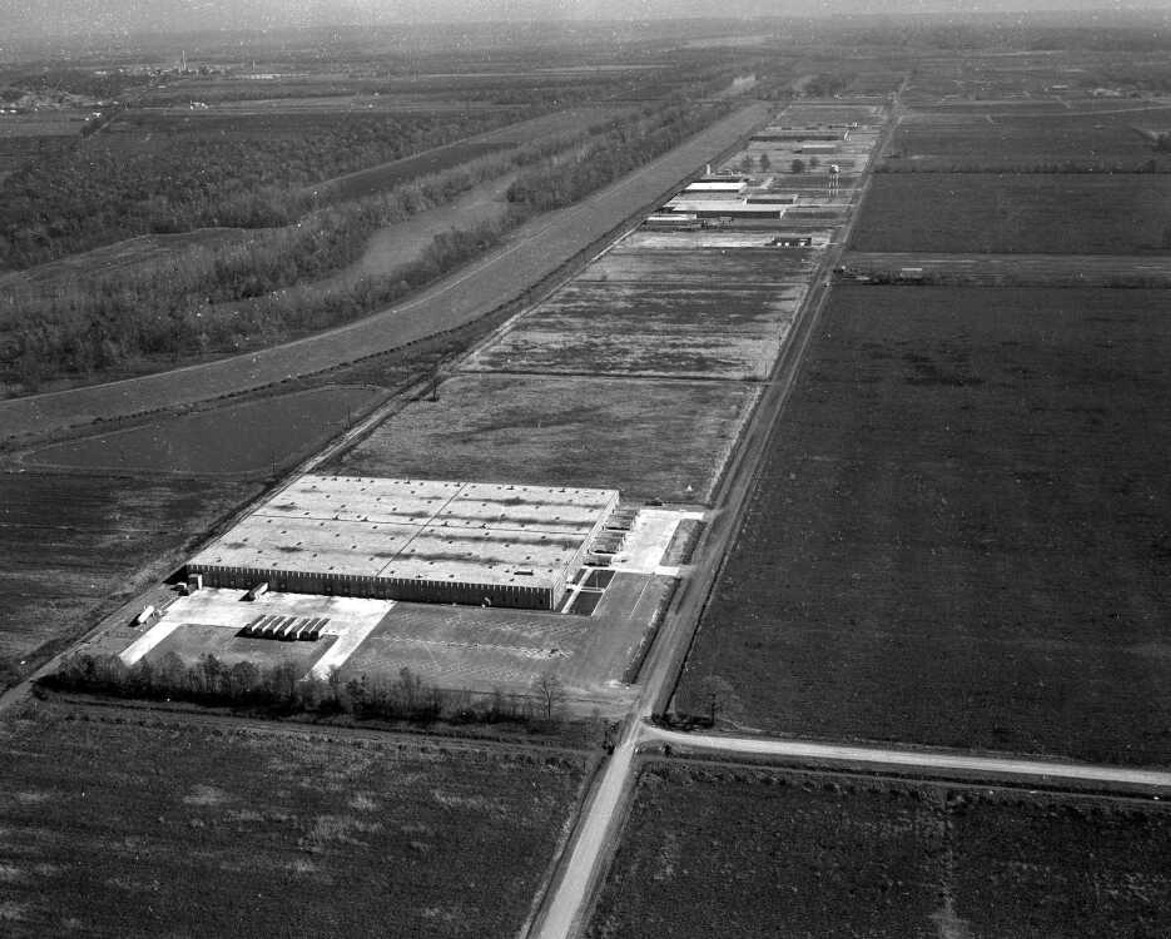 The Nash Road industrial complex area is seen with Hardware Wholesalers Inc. in the foreground of this aerial photo that was taken in the early 1970s. The 200,000-square-foot HWI facility was constructed in 1971.