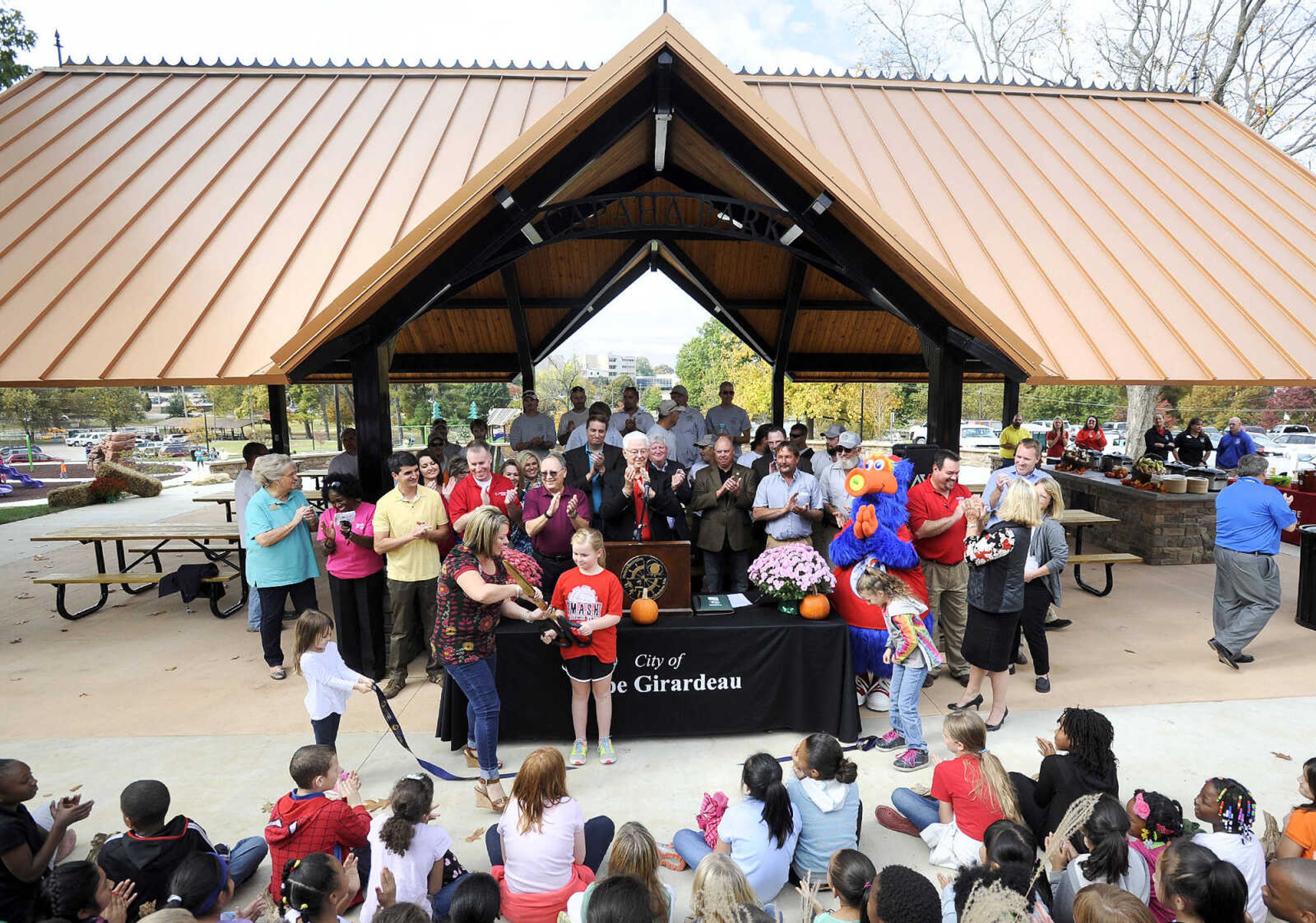 LAURA SIMON ~ lsimon@semissourian.com

The new pavilion and playground at Capaha Park officially opened to the public, Friday, Oct. 23, 2015, in Cape Girardeau.