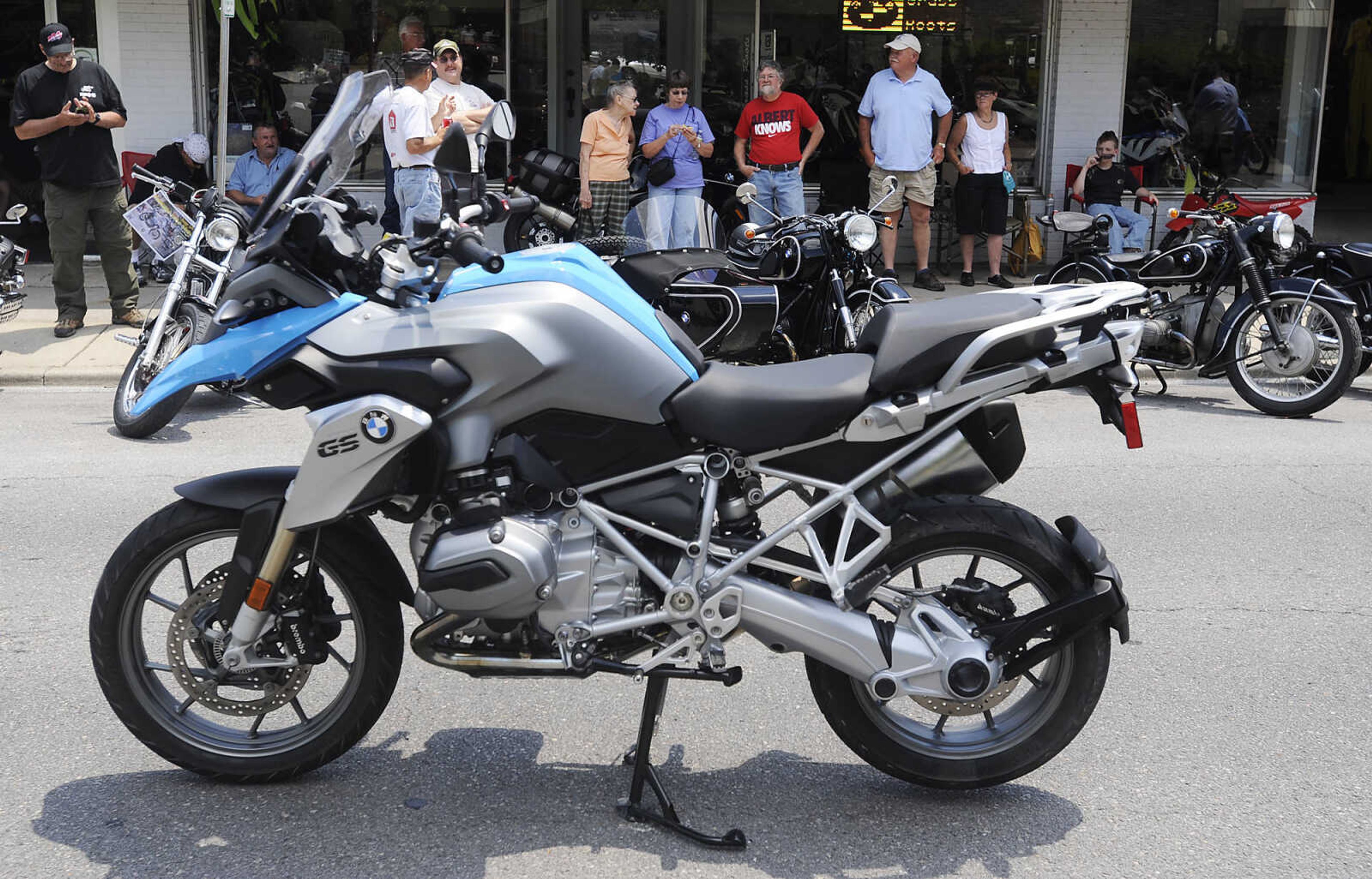 Approximately 50 vintage motorcycles, and numerous newer bikes, were on display at the Bikes on the River Vintage Motorcycle Show Saturday, June 8, at Grass Roots BMW, 28 S. Spanish St., in Cape Girardeau. This is the second year for the show which is sponsored by Grass Root BMW. While there was no entry fee money was collected to be donated to St. Jude Children's Research Hospital. Organizers plan on holding the show again next year.