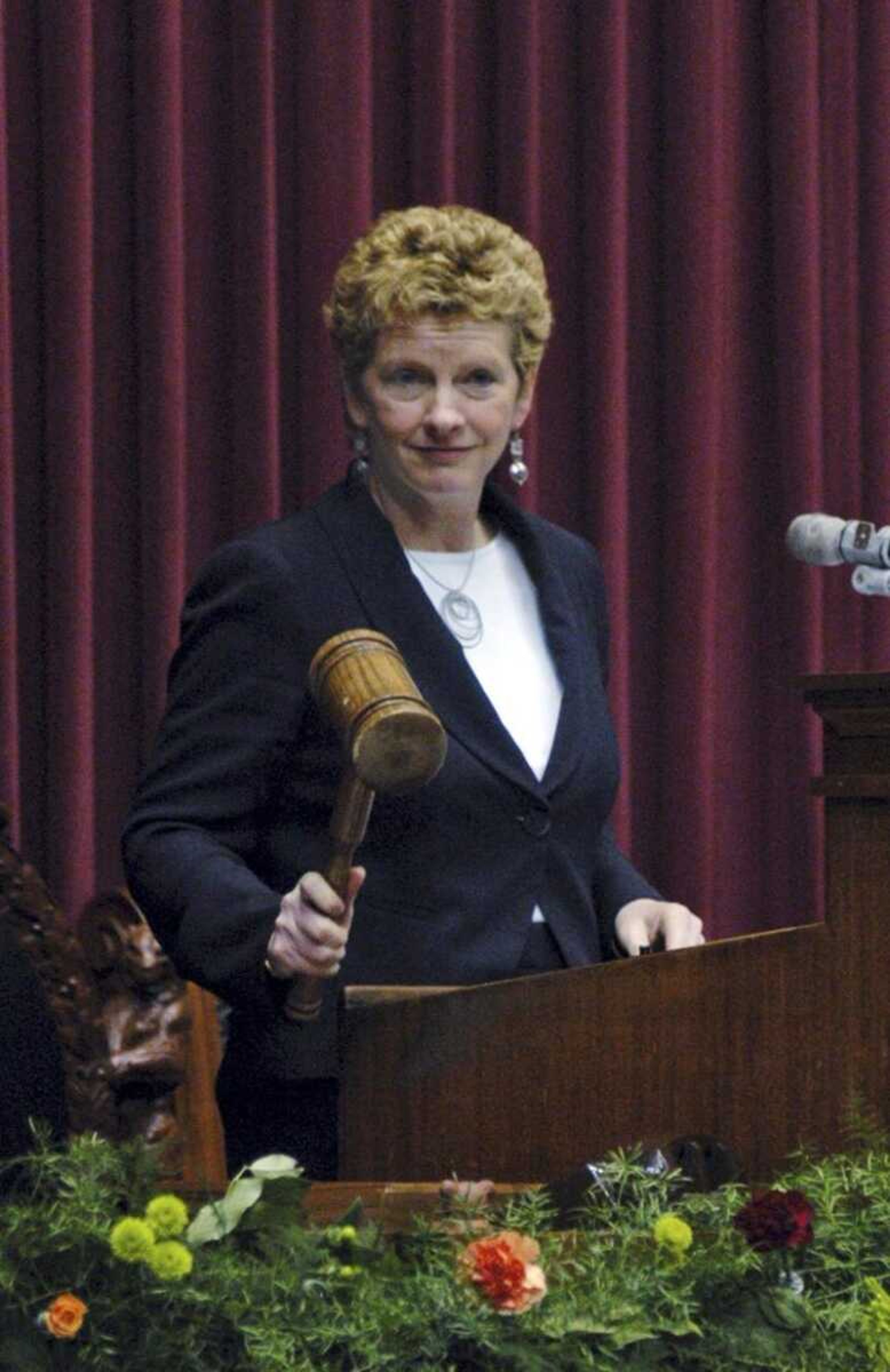 Secretary of State Robin Carnahan gaveled in to session the Missouri House of Representatives Wednesday in Jefferson City, Mo. Wednesday was the first day of the 94th General Assembly. (Kelley McCall ~ Associated Press)