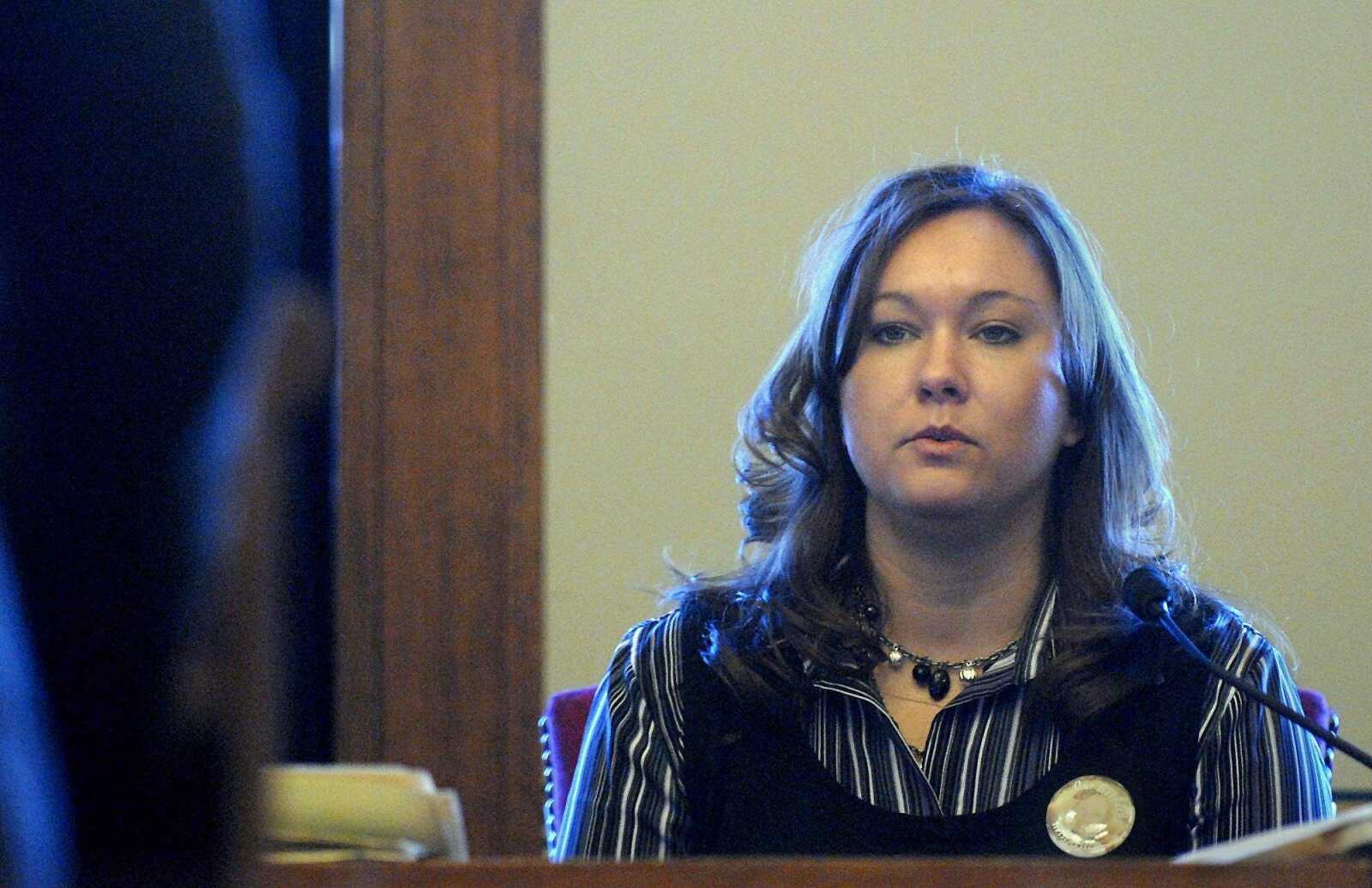 ELIZABETH DODD ~ edodd@semissourian.com
Terri Williams, wife of Kevin Williams, testifies Dec. 2 that her husband was with her at a party the night Lawless was killed.