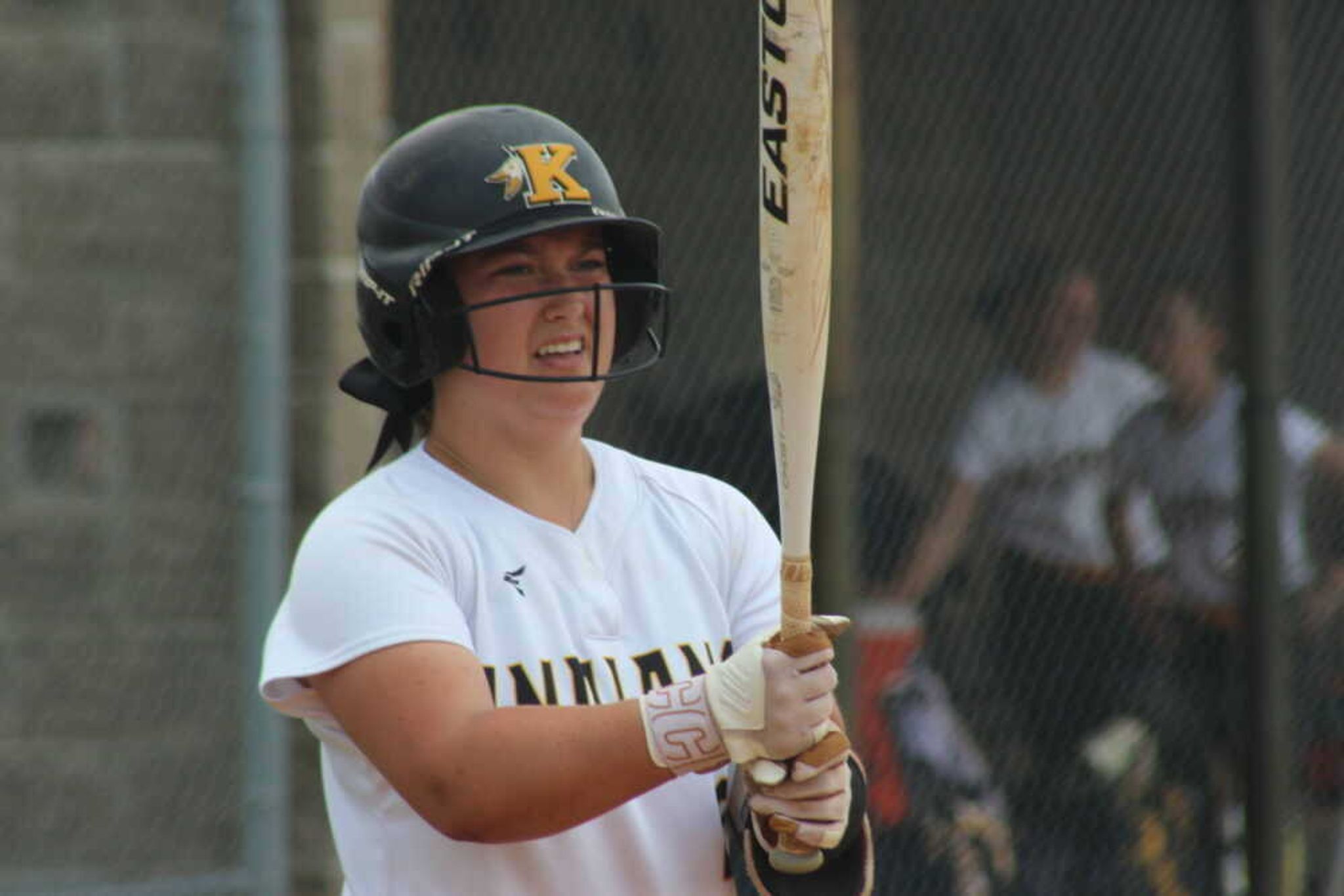 Kennett Lady Indian and school RBI champ Hadley Wilson eyes the bat at the C2D1 Tournament at Malden.
