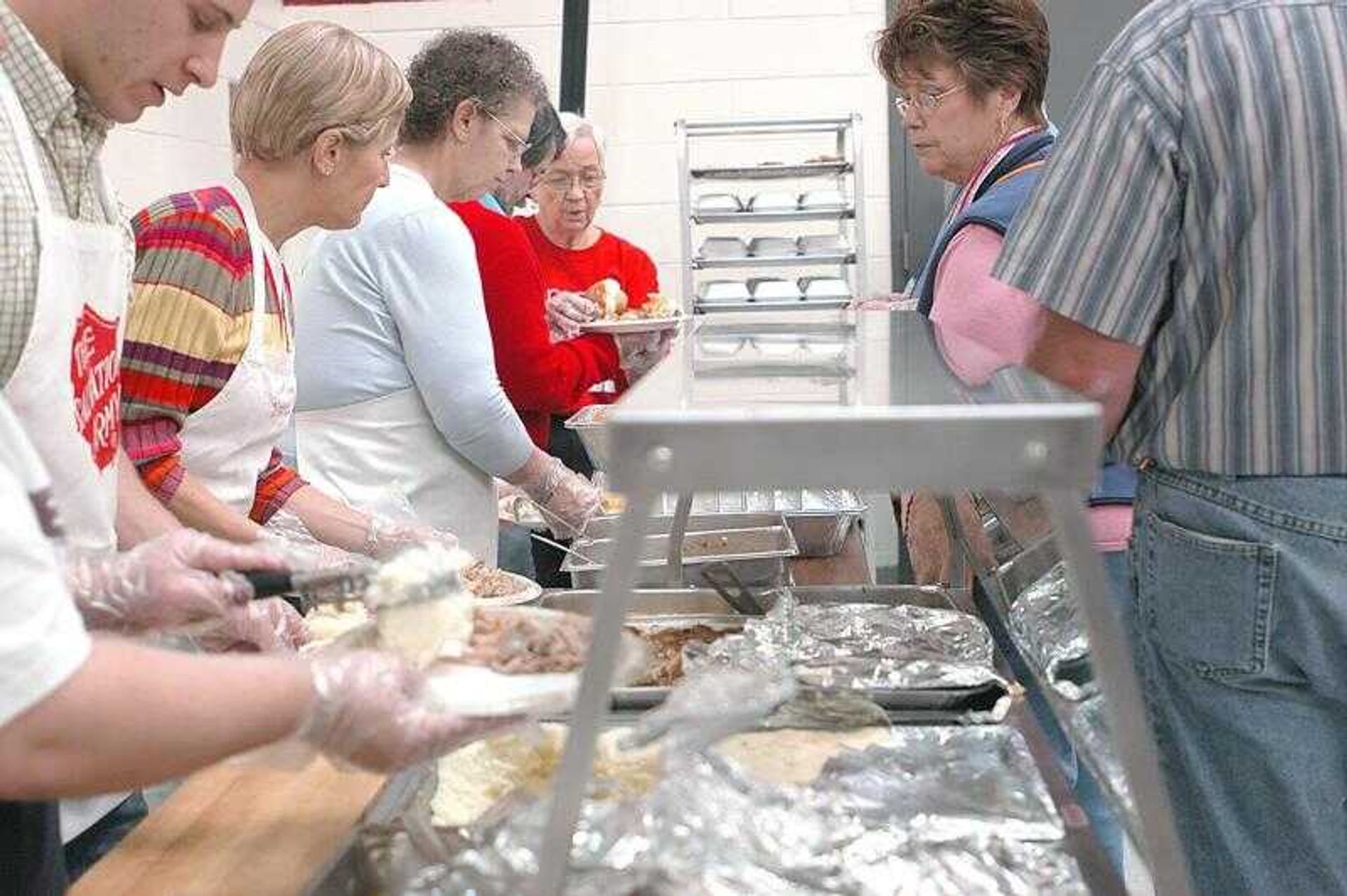 About 100 volunteers helped with the annual Salvation Army Thanksgiving meal in Cape Girardeau on Thursday.