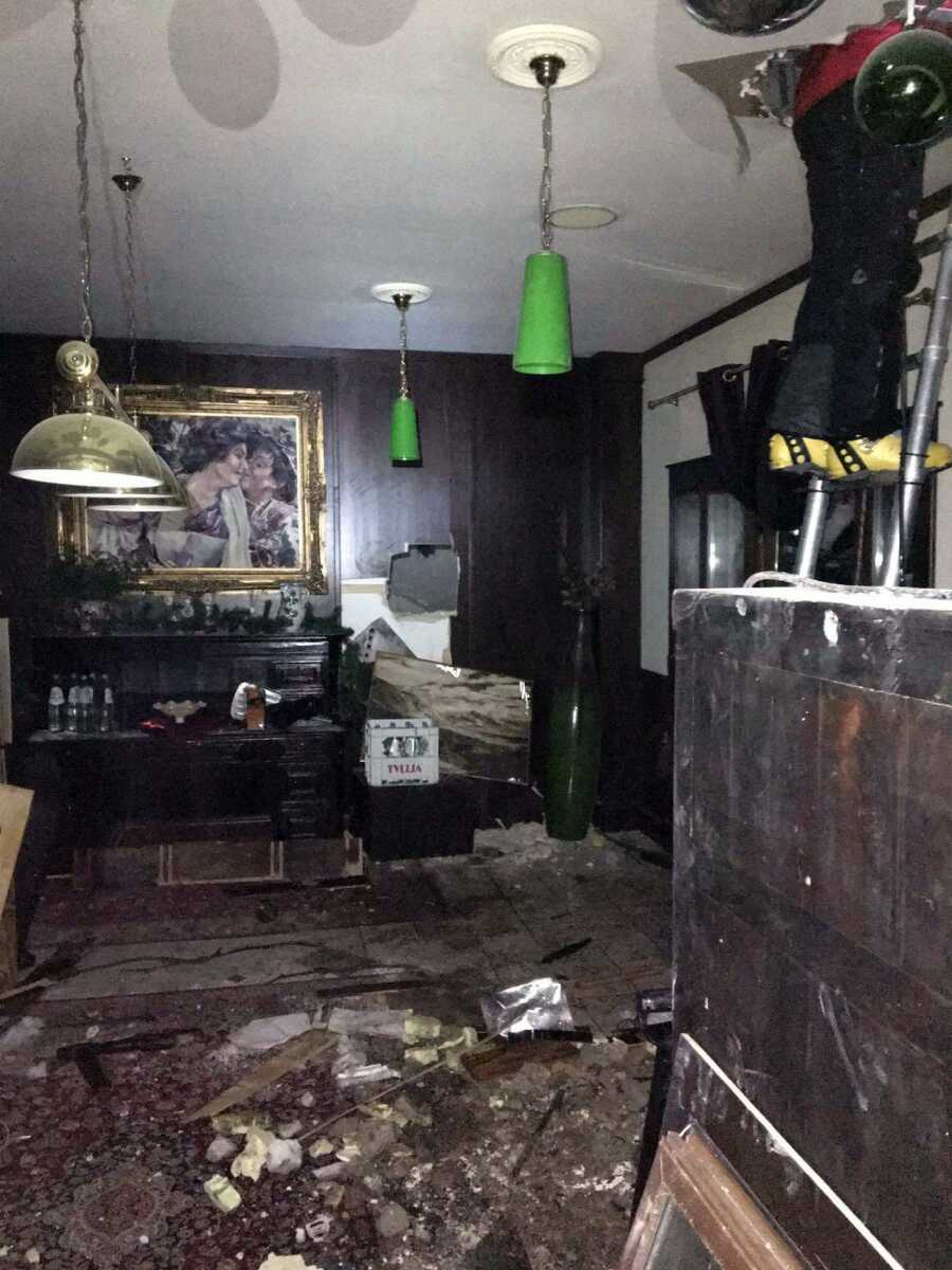 A view of the interior of the avalanche-hit Hotel Rigopiano is seen Saturday.