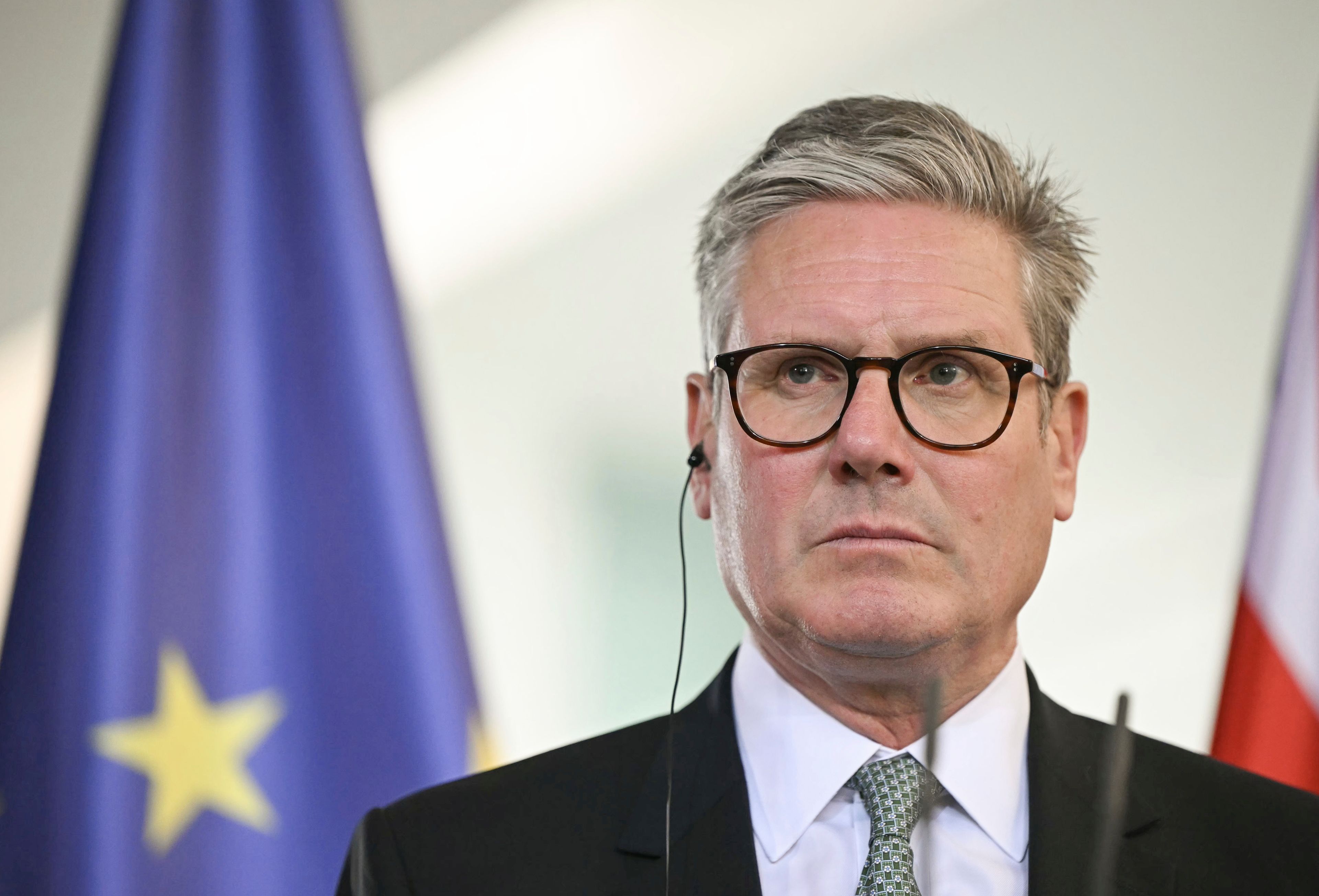 FILE - Britain's Prime Minister Keir Starmer attends a joint news conference with German Chancellor Olaf Scholz, not pictured, after bilateral talks at the Chancellery in Berlin, Wednesday Aug. 28, 2024. (Justin Tallis/Pool Photo via AP, FIle)