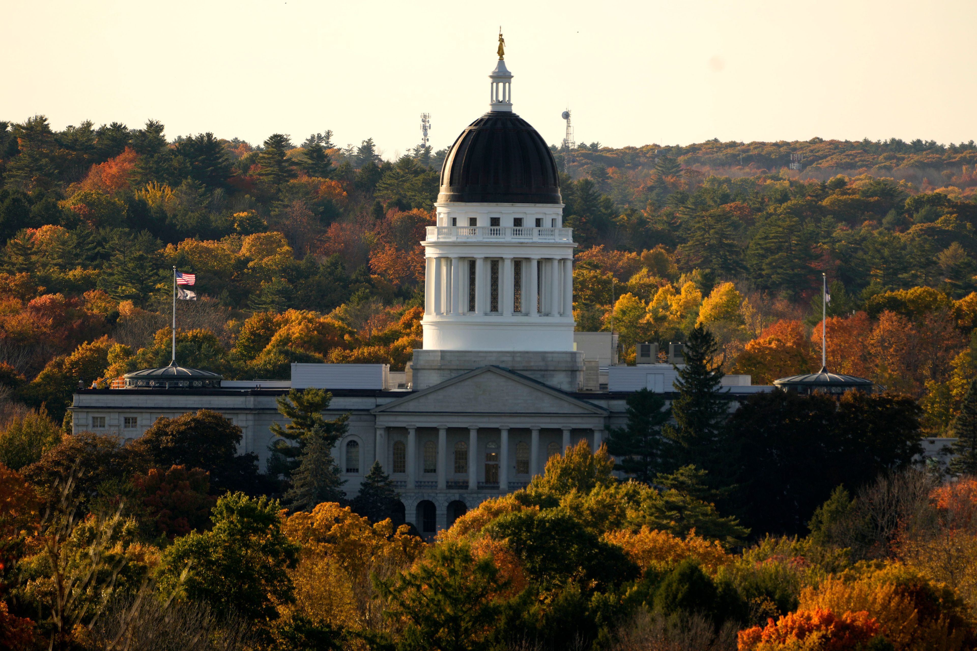 The State House is seen Saturday, Oct. 19, 2024, in Augusta, Maine. (AP Photo/Robert F. Bukaty)