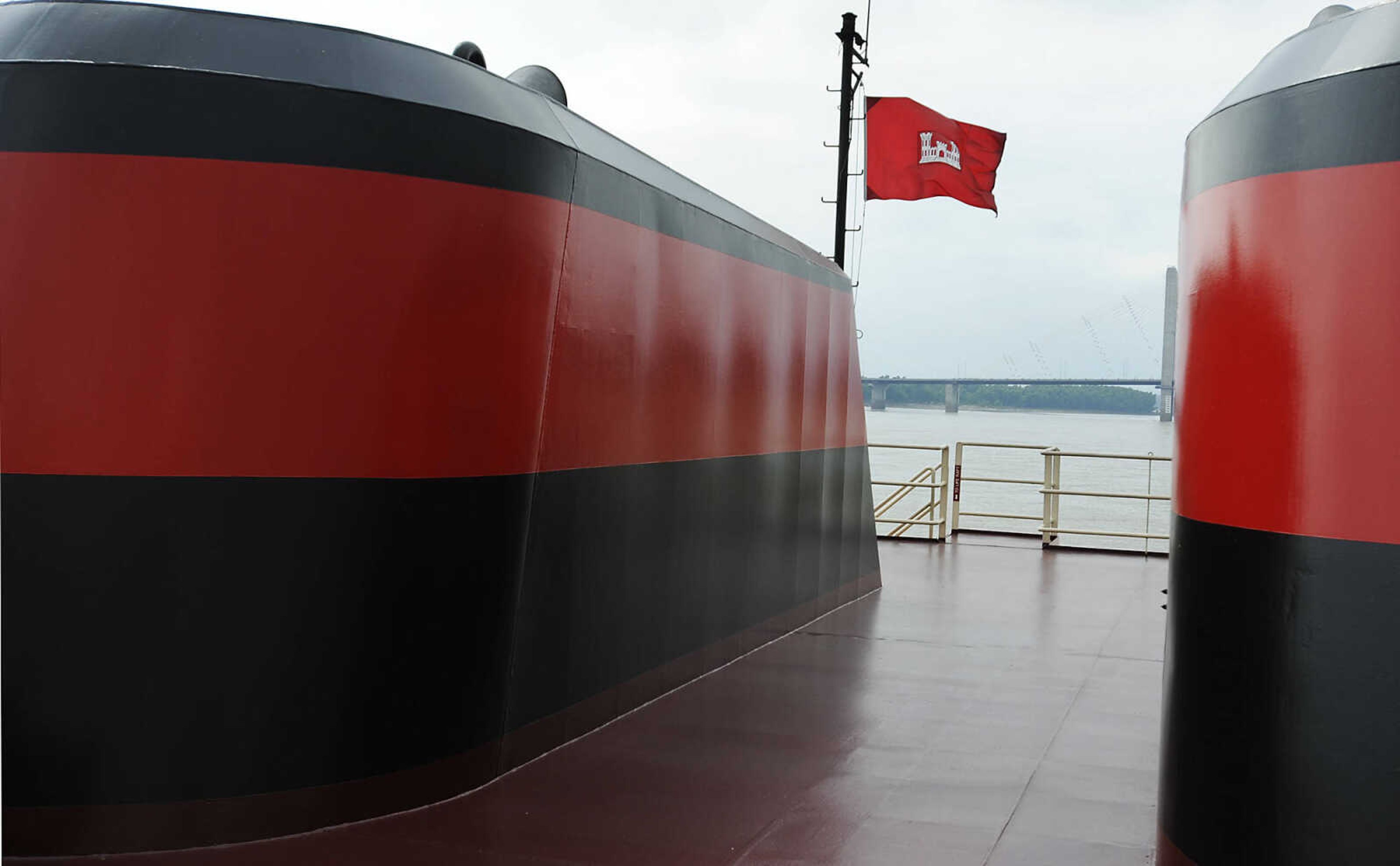 The U.S. Army Corp of Engineers' Motor Vessel Mississippi Saturday, Aug. 17, at Riverfront Park in Cape Girardeau. The 241 foot-long towboat is stationed in the Corps of Engineers' Memphis District and spends 90% of its time moving barges, equipment and supplies on the Mississippi River. Built in 1993 the M/V Mississippi is the largest towboat in the U.S. and the fifth Corps of Engineers vessel to bear the name Mississippi.