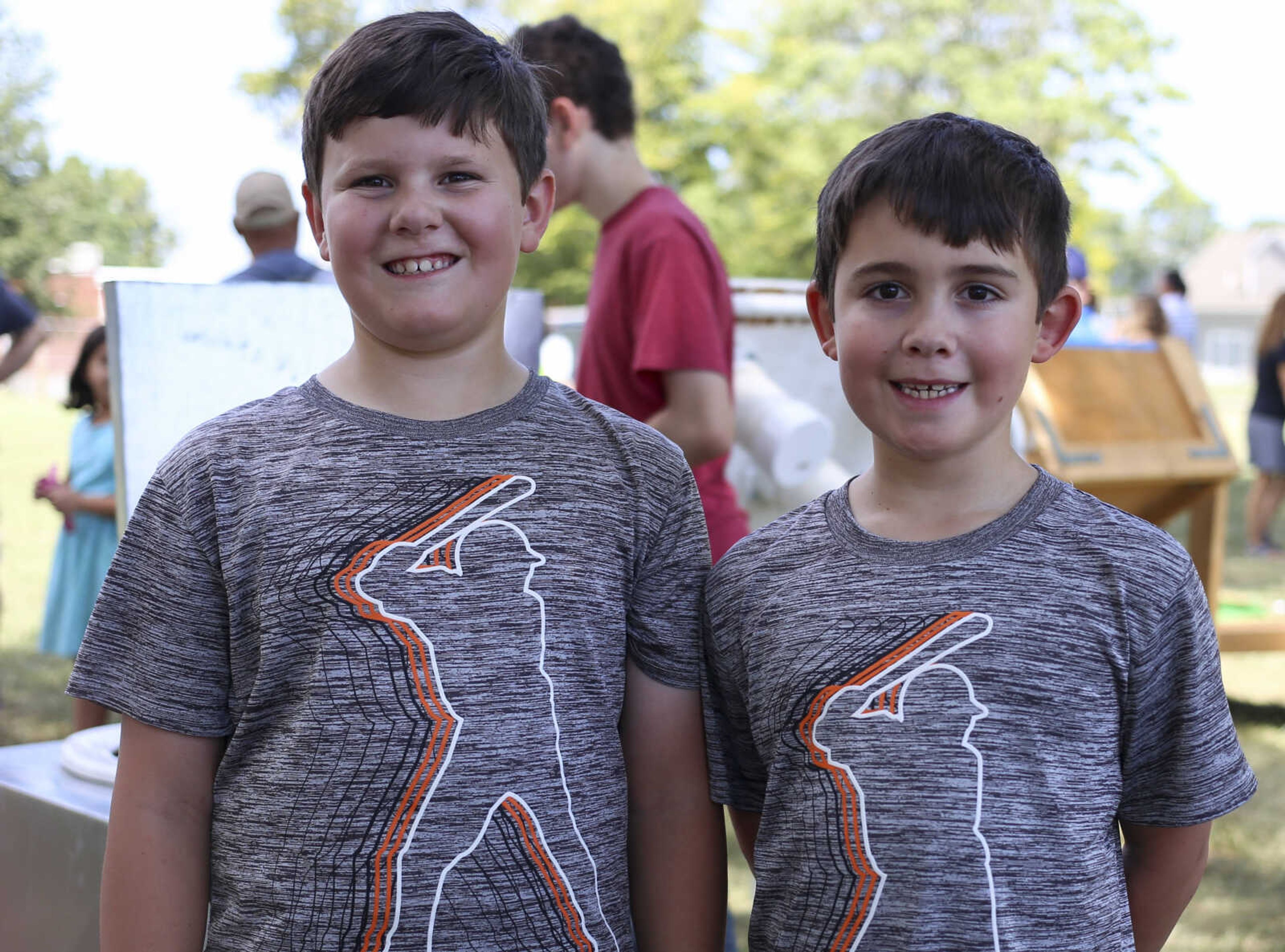 Luke, left, and Matthew Allcock pose for a photo at the St. Mary Cathedral parish picnic on Sunday, August 27, 2017, in Cape Girardeau.