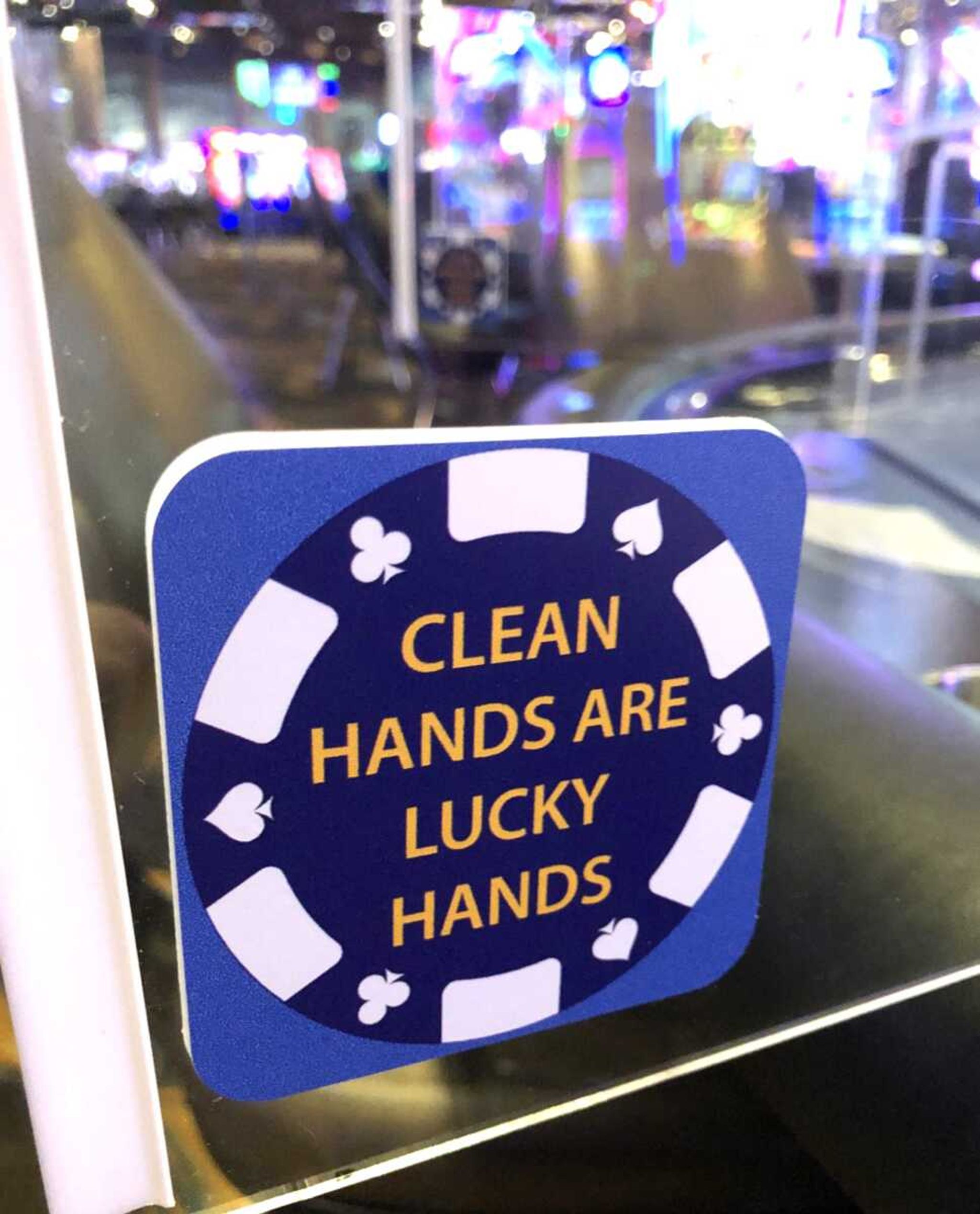 Signs such as this one can be found throughout Century Casino Cape Girardeau, reminding guests and staff to practice proper hand hygiene.