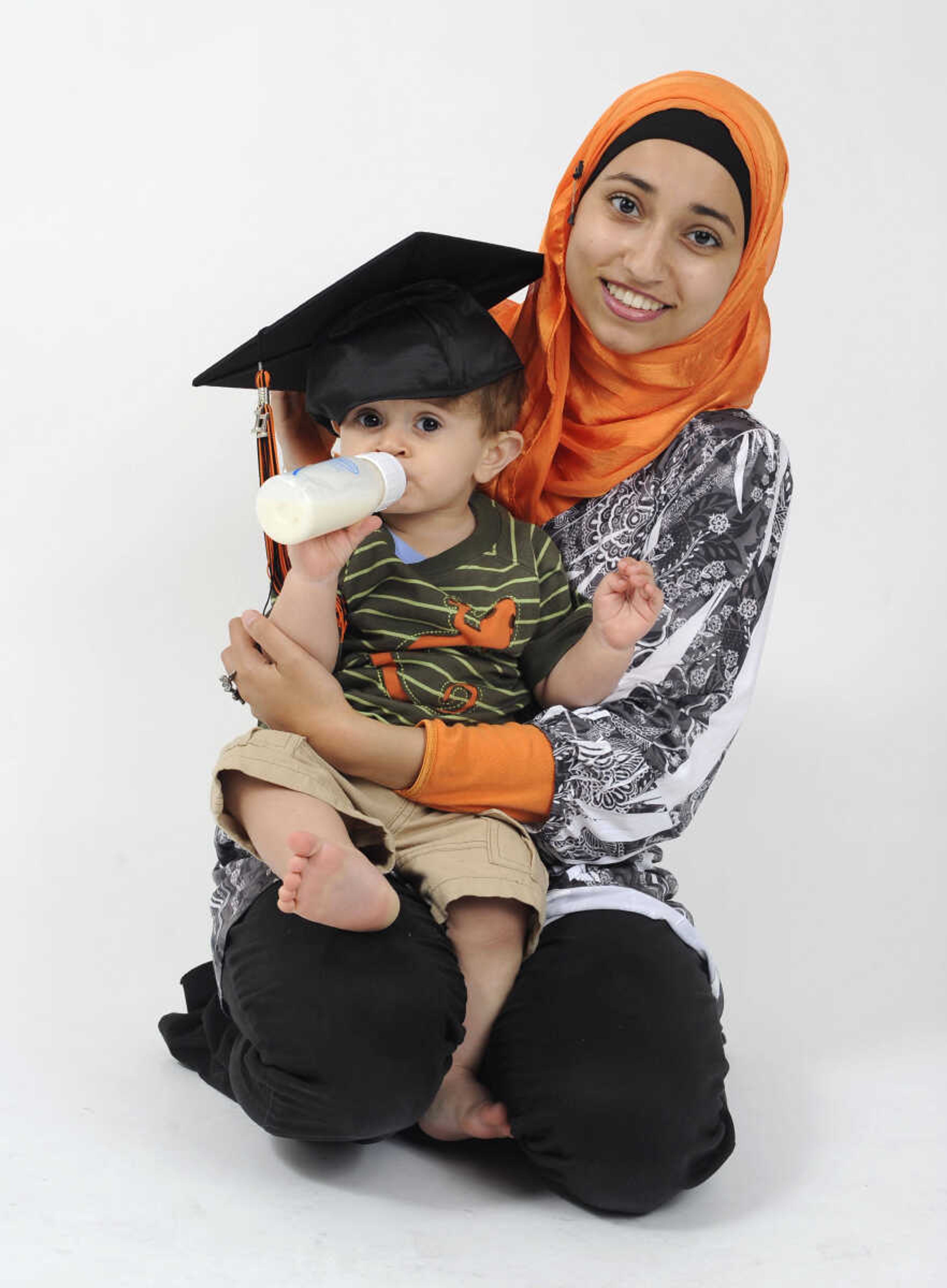 FRED LYNCH ~ flynch@semissourian.com
Cape Girardeau Central's valedictorian Noor Wadi and her 1-year-old brother, Salah Adeen Wadi.