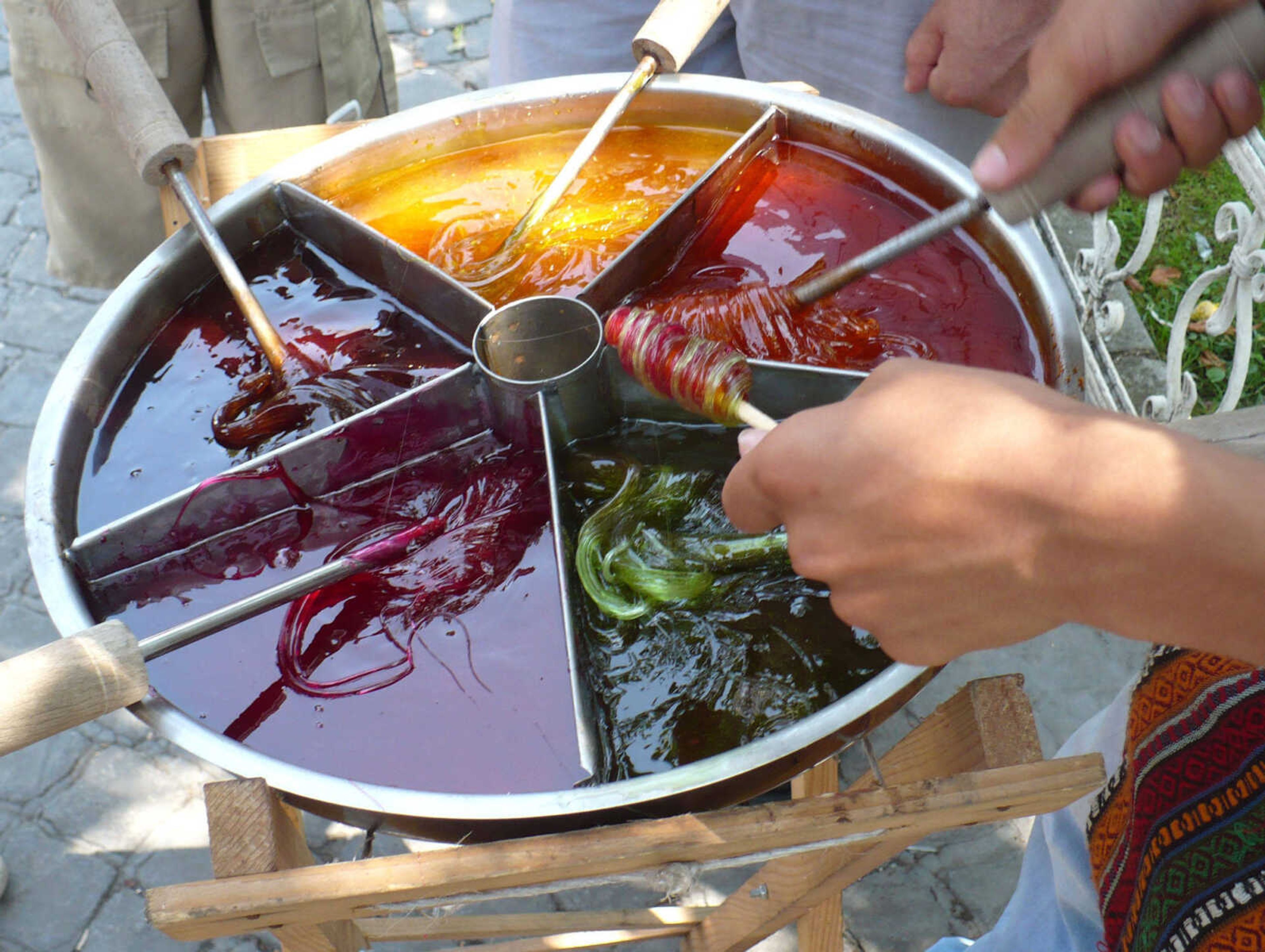 Turkish taffy is often made and sold right on the street in Istanbul.