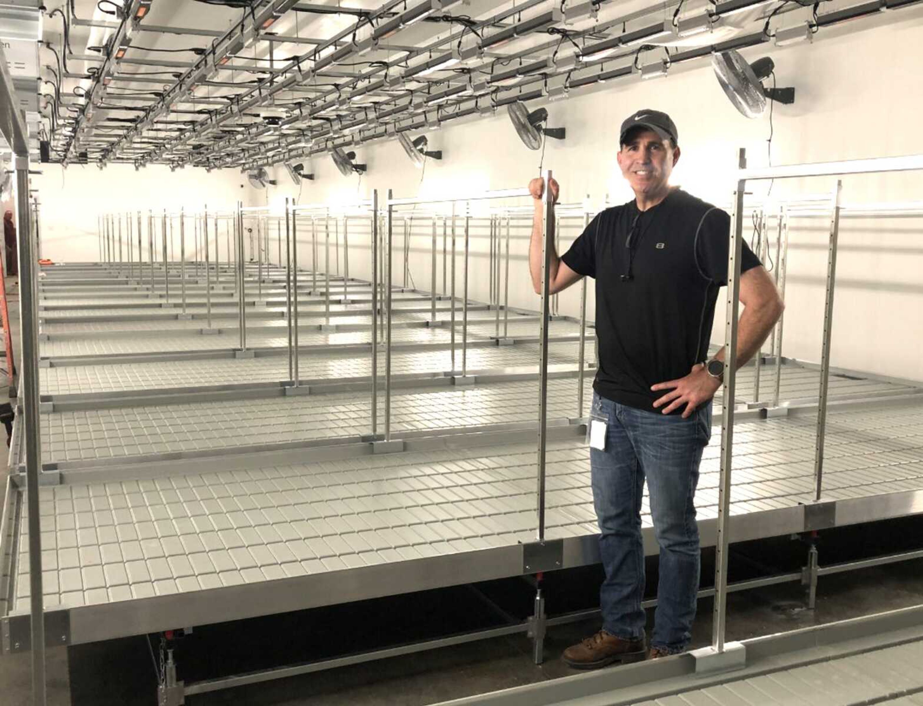 Organic Remedies-Missouri facility manager Scott Arnzen stands in one of the flower rooms that will be part of a 30,000-square-foot cultivation area at the ORMO facility in Chaffee, Missouri, where indoor marijuana crops will be grown and harvested. Arnzen formerly worked for S&W Cabinets in Chaffee, which used the ORMO building for cabinet assembly and storage.