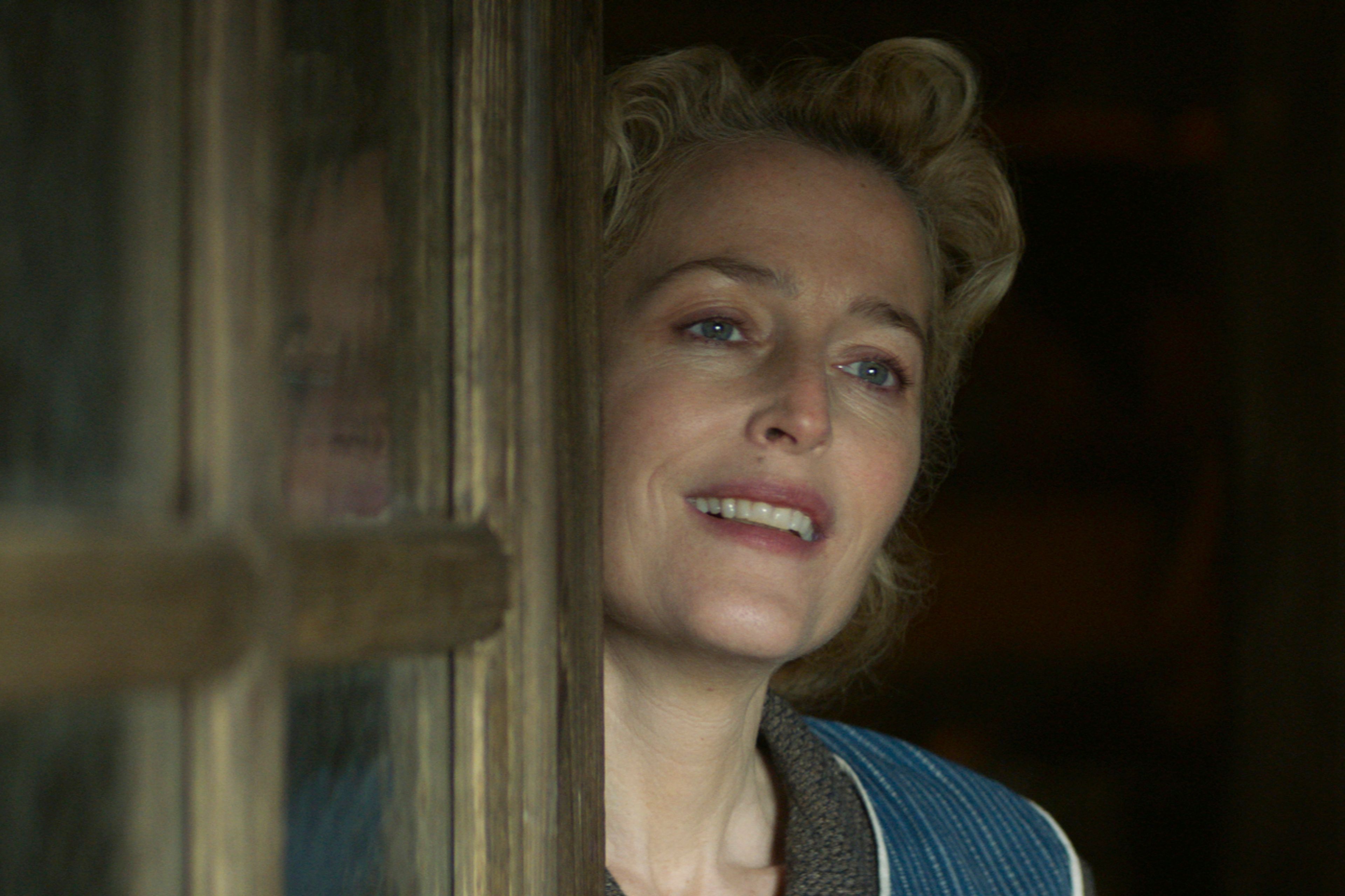 This image released by Lionsgate shows Gillian Anderson in a scene from "White Bird: A Wonder Story." (Lionsgate via AP)