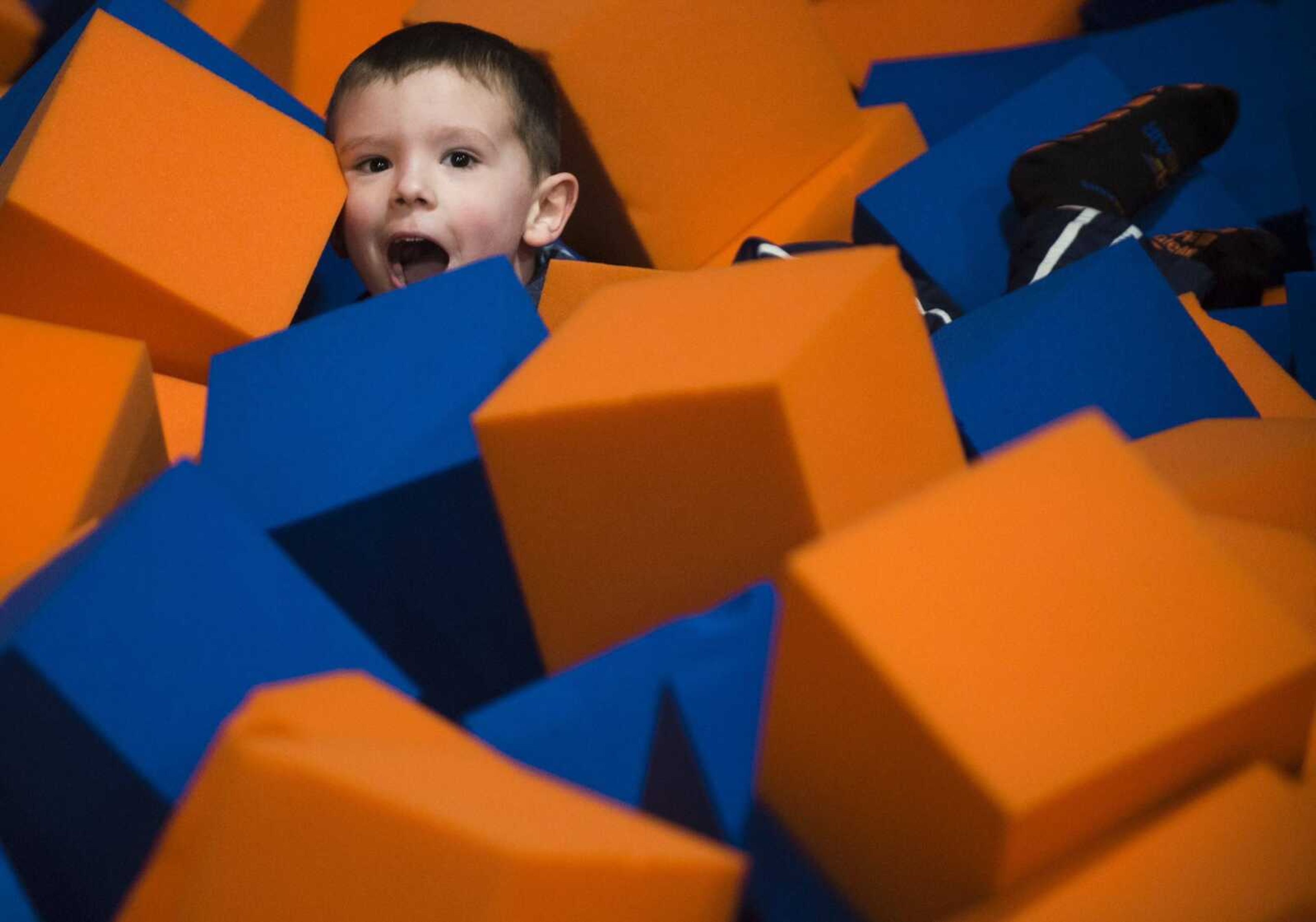 Tuesday, Feb. 13, 2018, during an Easterseals Midwest monthly outing at Ultimate Air Trampoline Park in Scott City.