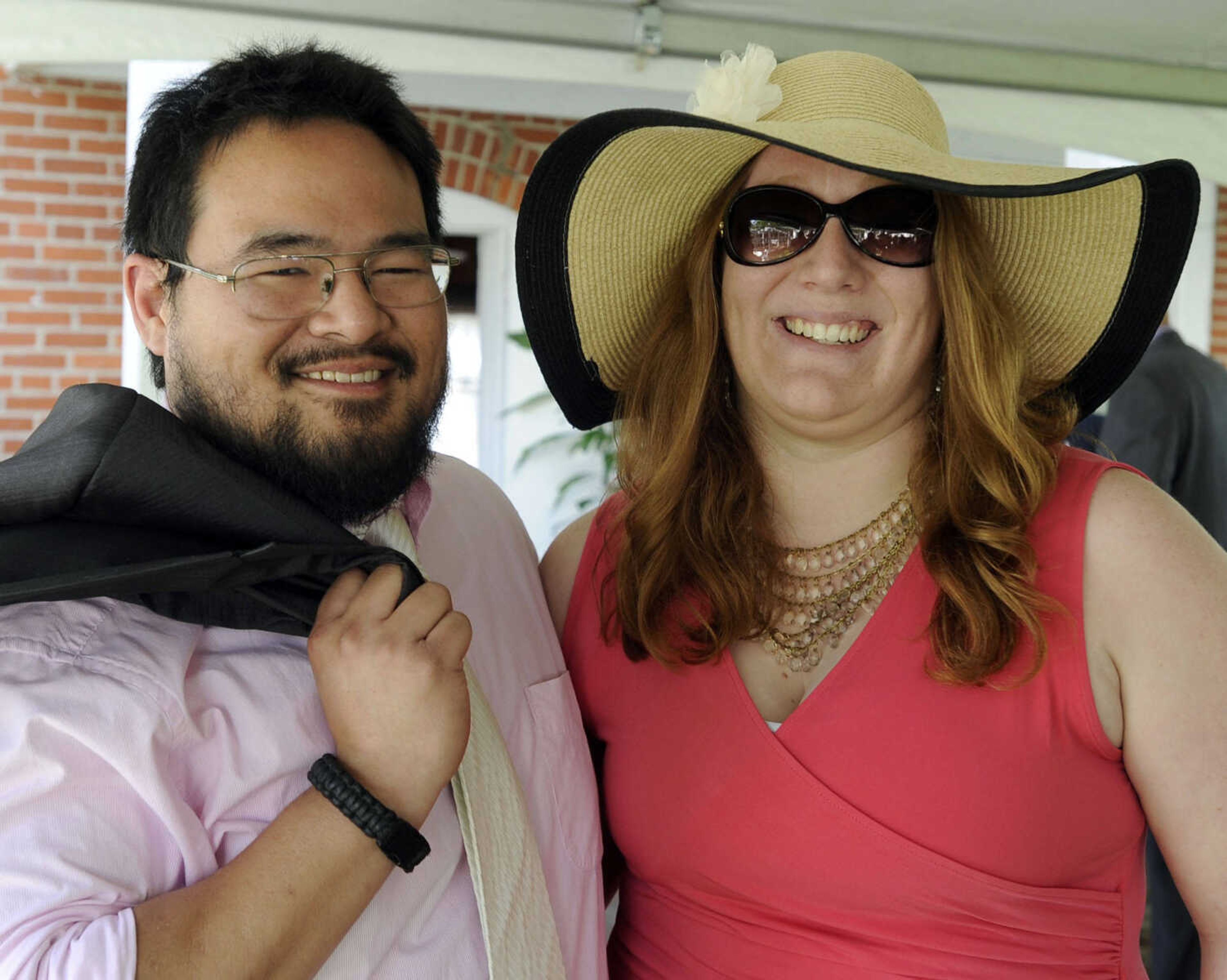 Aaron and Rachel Picar pose for a photo at the Derby Party fundraiser for Big Brothers Big Sisters of Eastern Missouri on Saturday, May 3, 2014 at the Glenn House in Cape Girardeau.