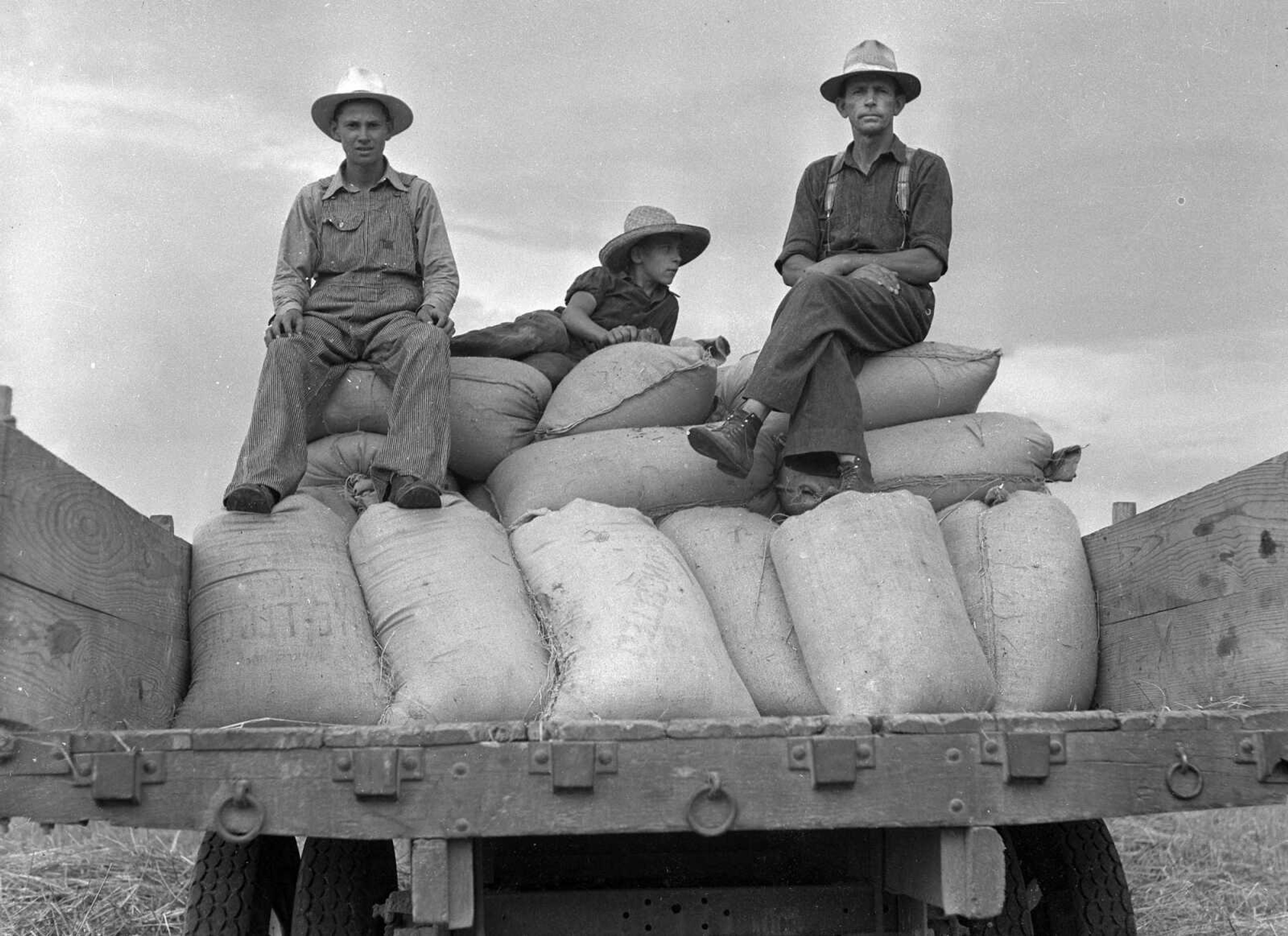 It looks like harvest was good for these farmers. If you can furnish any information about the picture, drop a note to librarian Sharon Sanders at ssanders@semissourian.com.