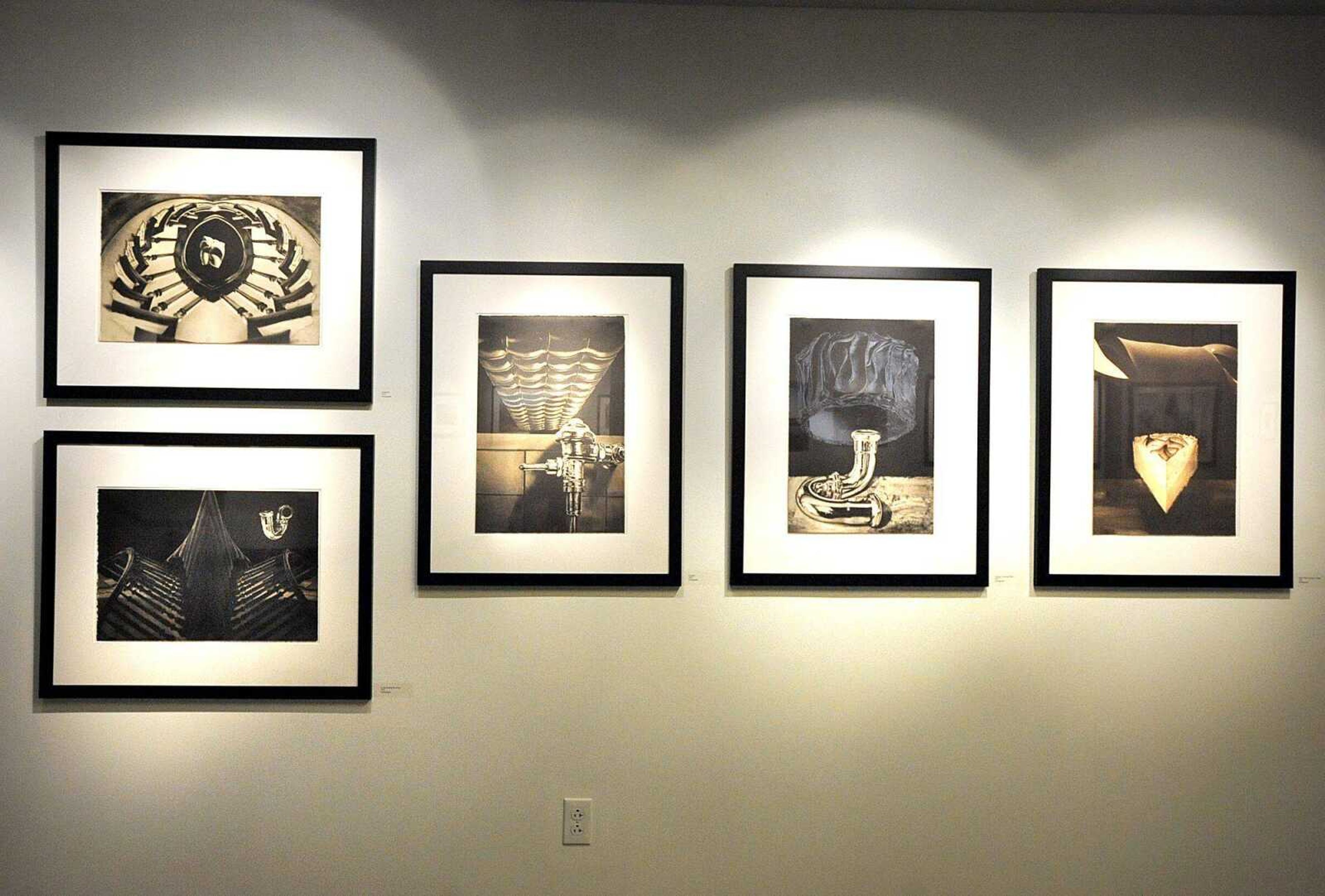 A collection of lithographs by James D. Butler on display in the River Campus Art Gallery of Southeast Missouri State University. (Laura Simon)