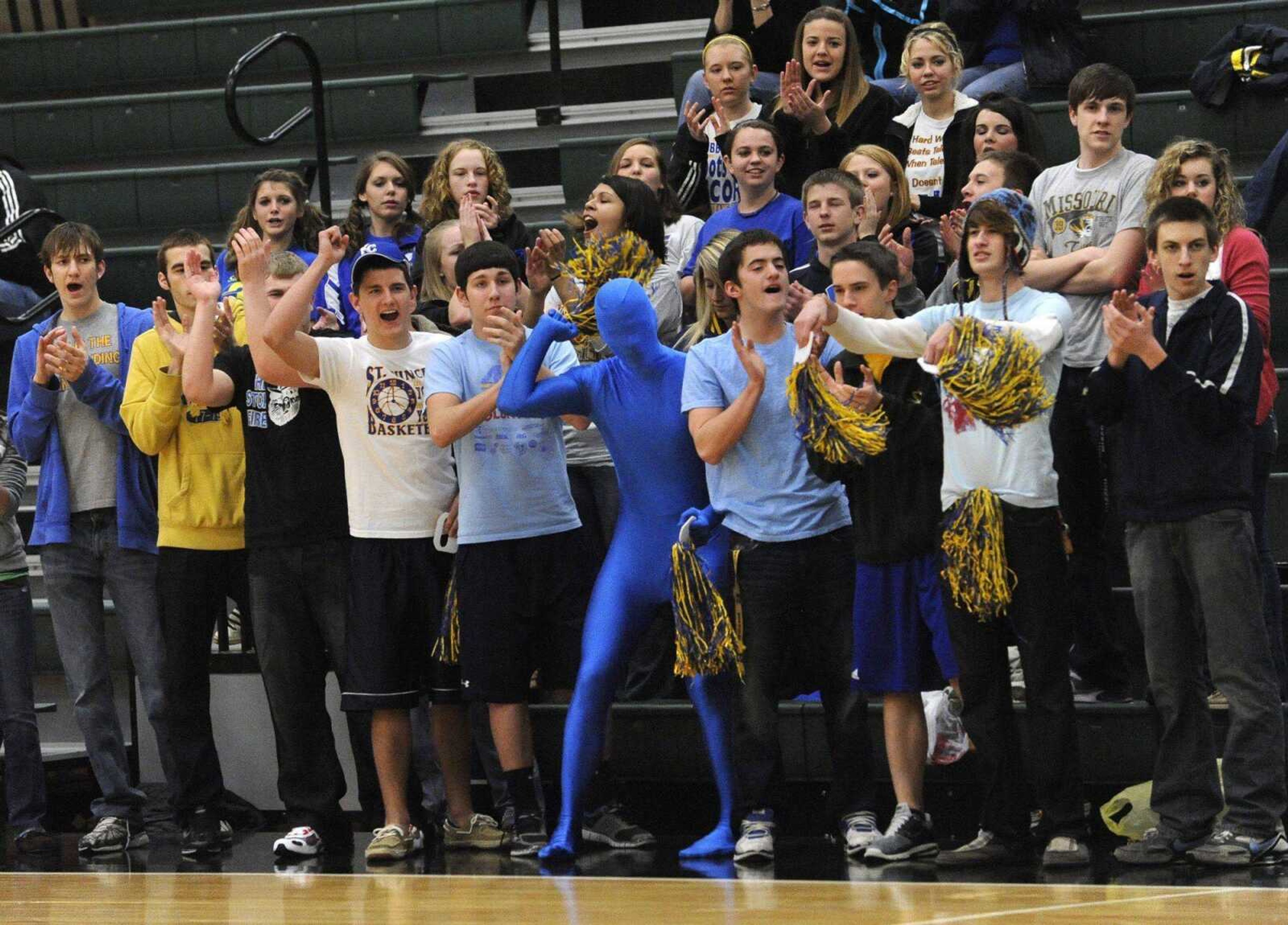 St. Vincent students cheer for their team during Friday's game.