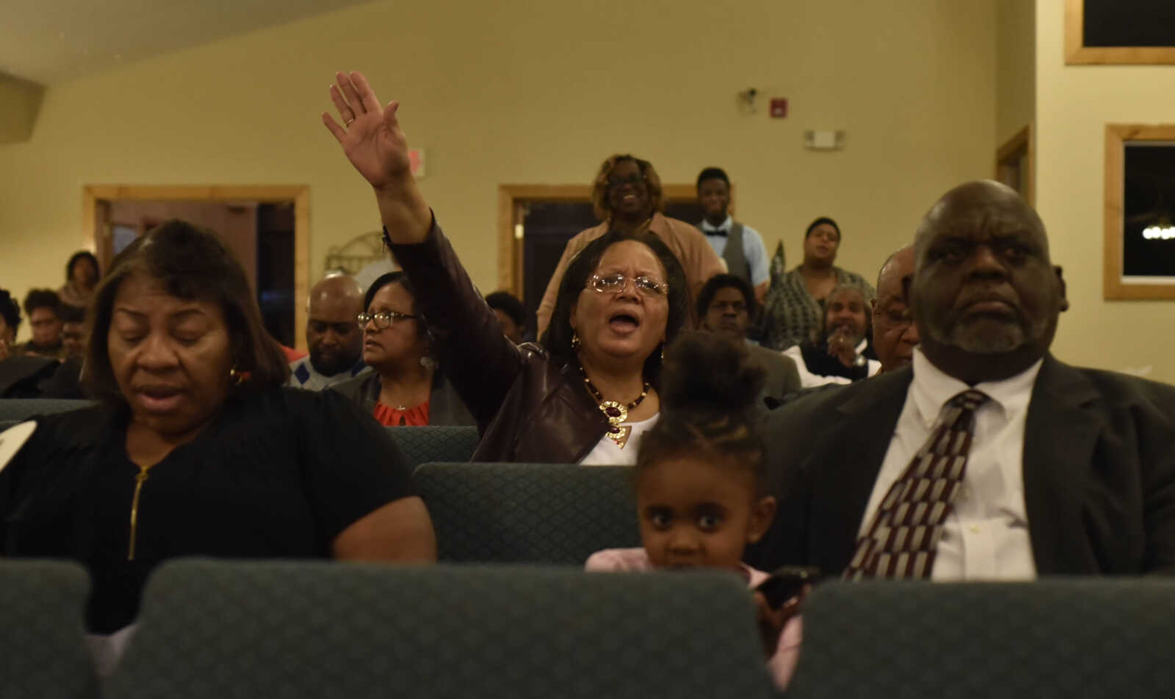 BEN MATTHEWS ~ bmatthews@semissourian.com Attendees at the 27th Annual Dr. Martin Luther King, Jr. Community Celebration Program sing praise on January 15, 2017 at Greater Dimensions Church in Cape Girardeau.