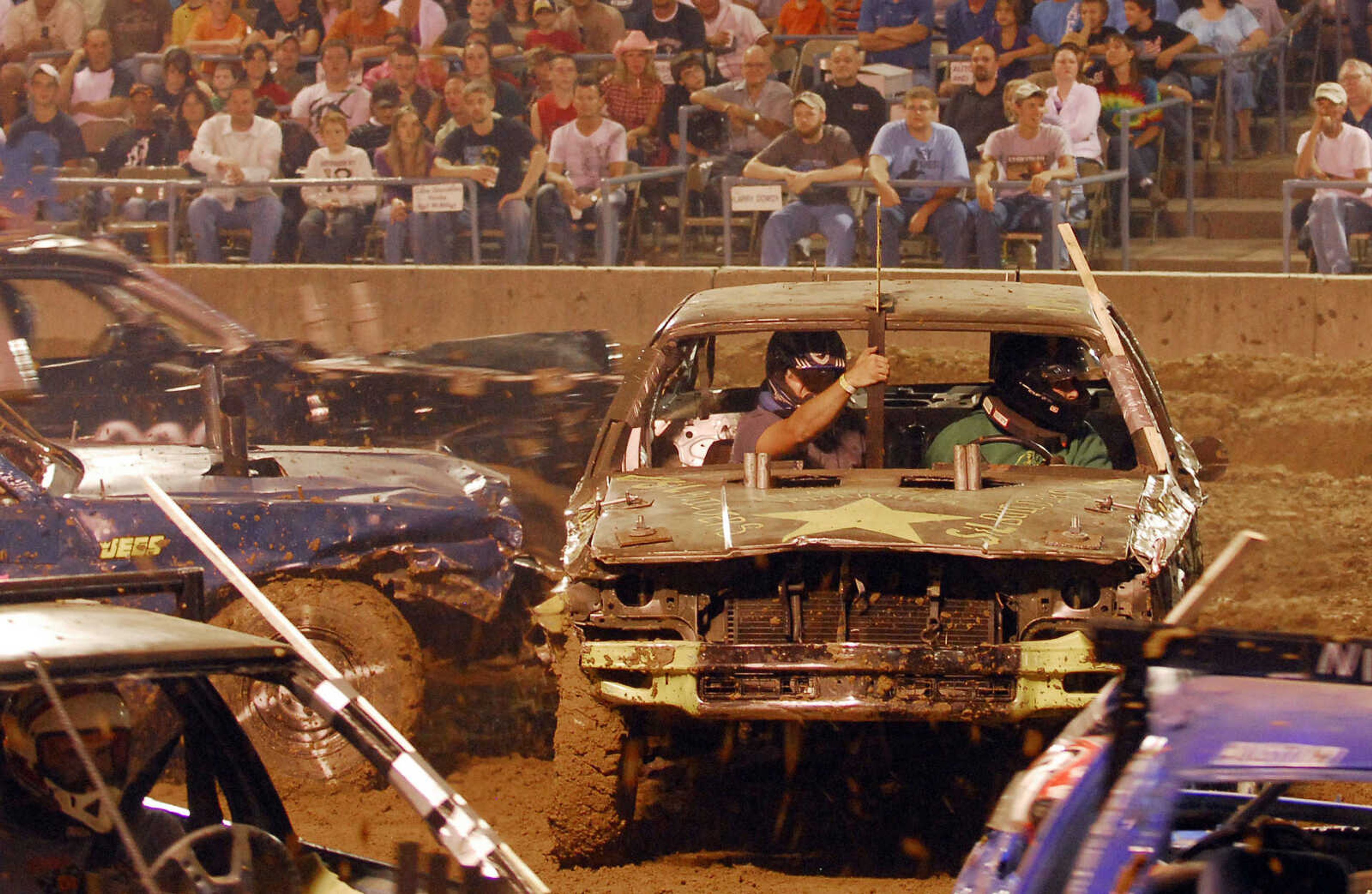 LAURA SIMON~lsimon@semissourian.com
The dual demolition derby at the 155th Annual SEMO District Fair Tuesday, September 14, 2010.