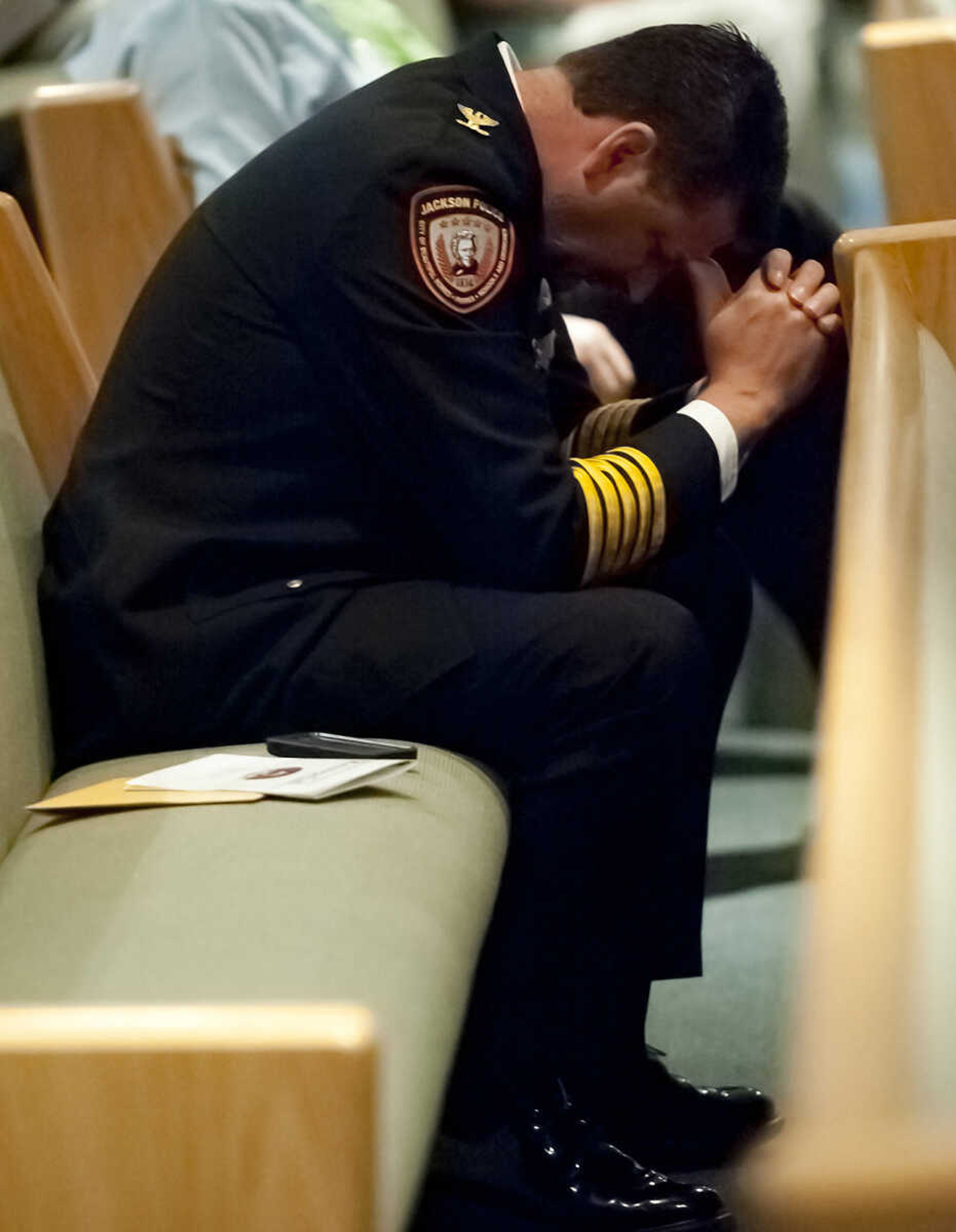 Jackson police chief James Humphreys at the Senior and Lawmen Together Law Enforcement Memorial Friday, May 9, at the Cape Bible Chapel. The annual memorial honored the 48 Southeast Missouri law enforcement officers that have died in the line of duty since 1875.