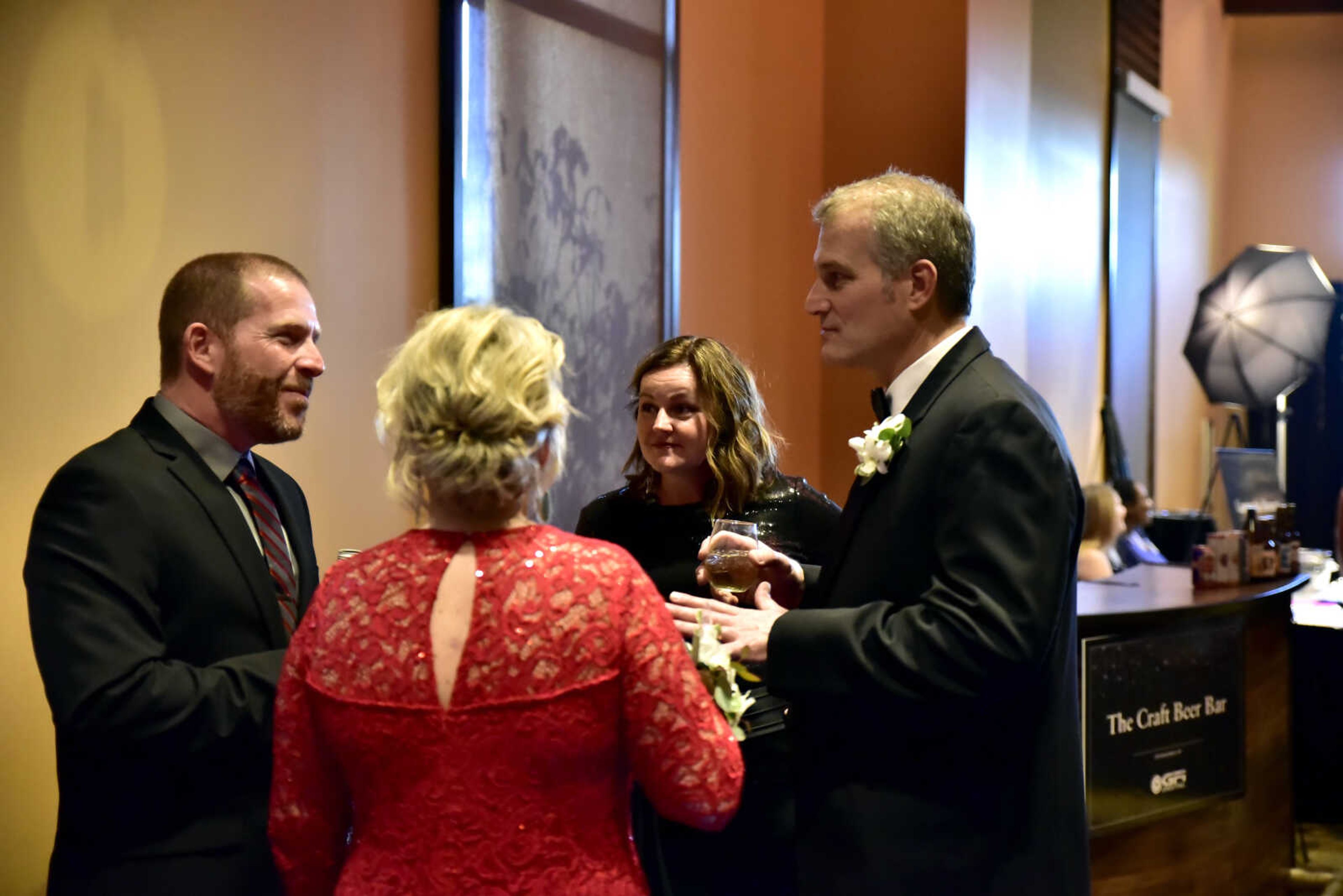 Guests mingle before the welcoming regards at the third annual Friends of Saint Francis Gala held at the Isle Casino on March 3, 2018, in Cape Girardeau.