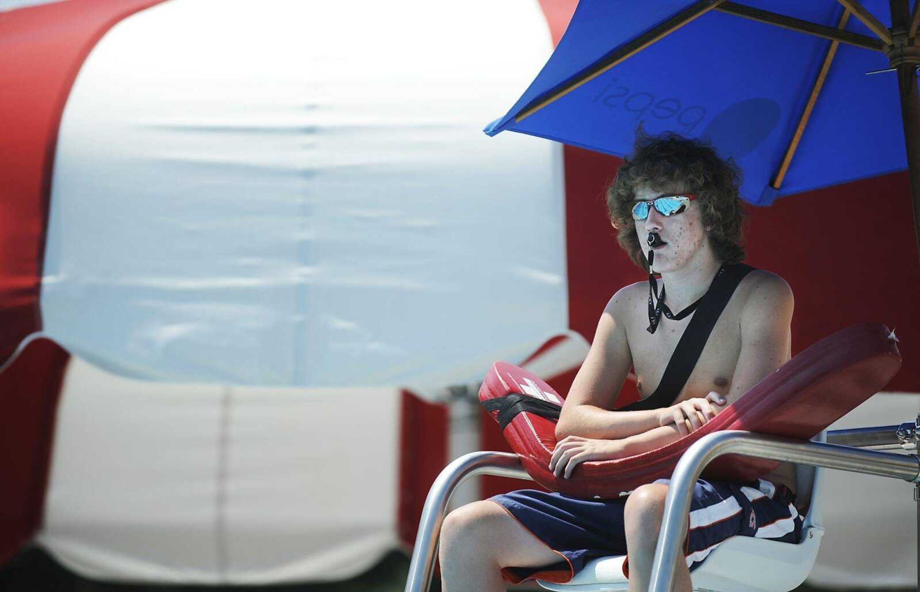 ADAM VOGLER ~ avogler@semissourian.comLifeguard Forest King, 16, keeps watch over Cape SplashSaturday, June 9.