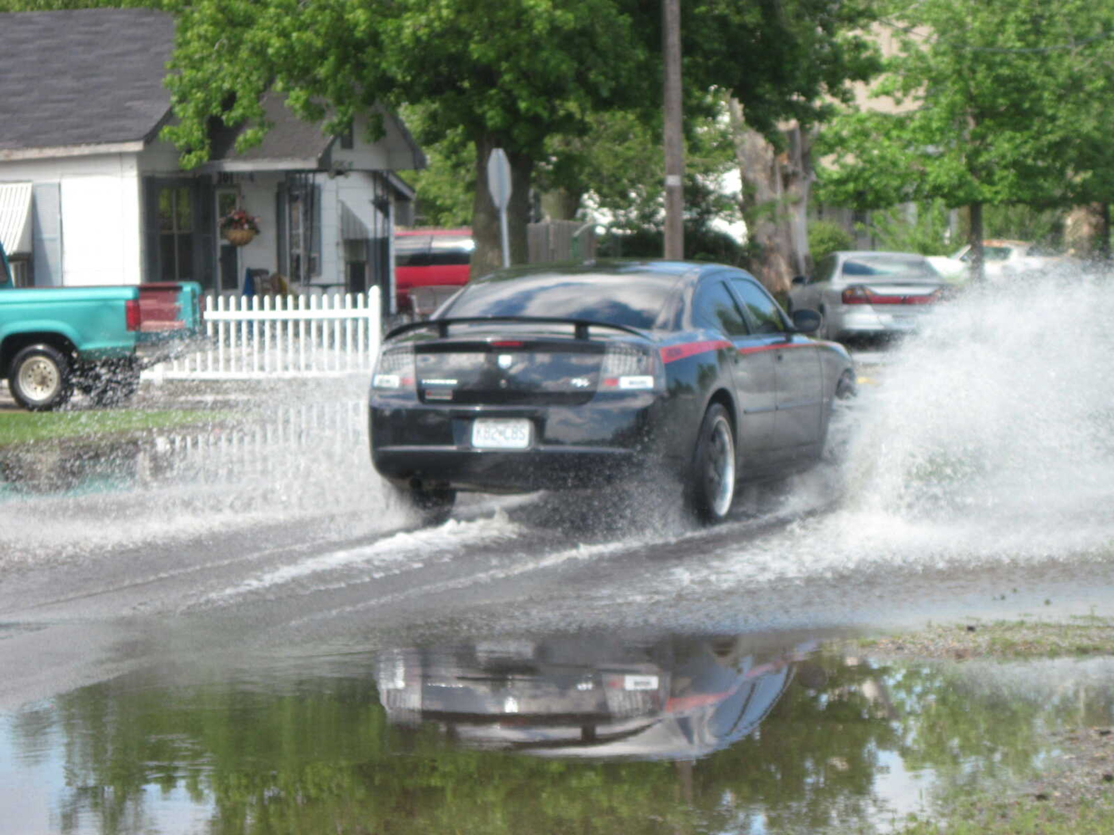 M.D. Kittle ~ mkittle@semissourian.com

A car splashed through high water in downtown East Prairie on Tuesday, May 3, 2011.