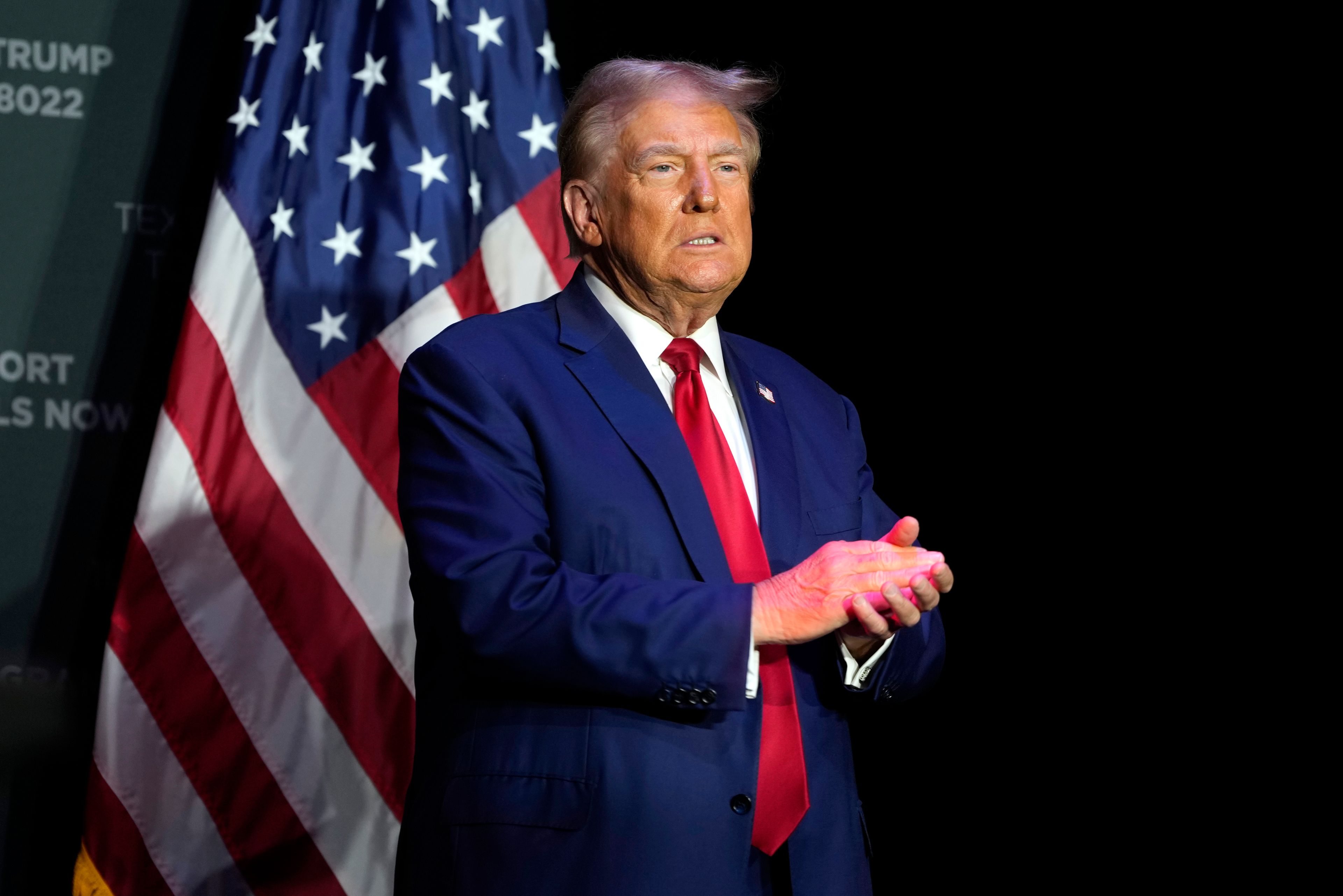 Republican presidential nominee former President Donald Trump arrives for a campaign event Saturday, Sept. 28, 2024, in Prairie du Chien, Wis. (AP Photo/Morry Gash)