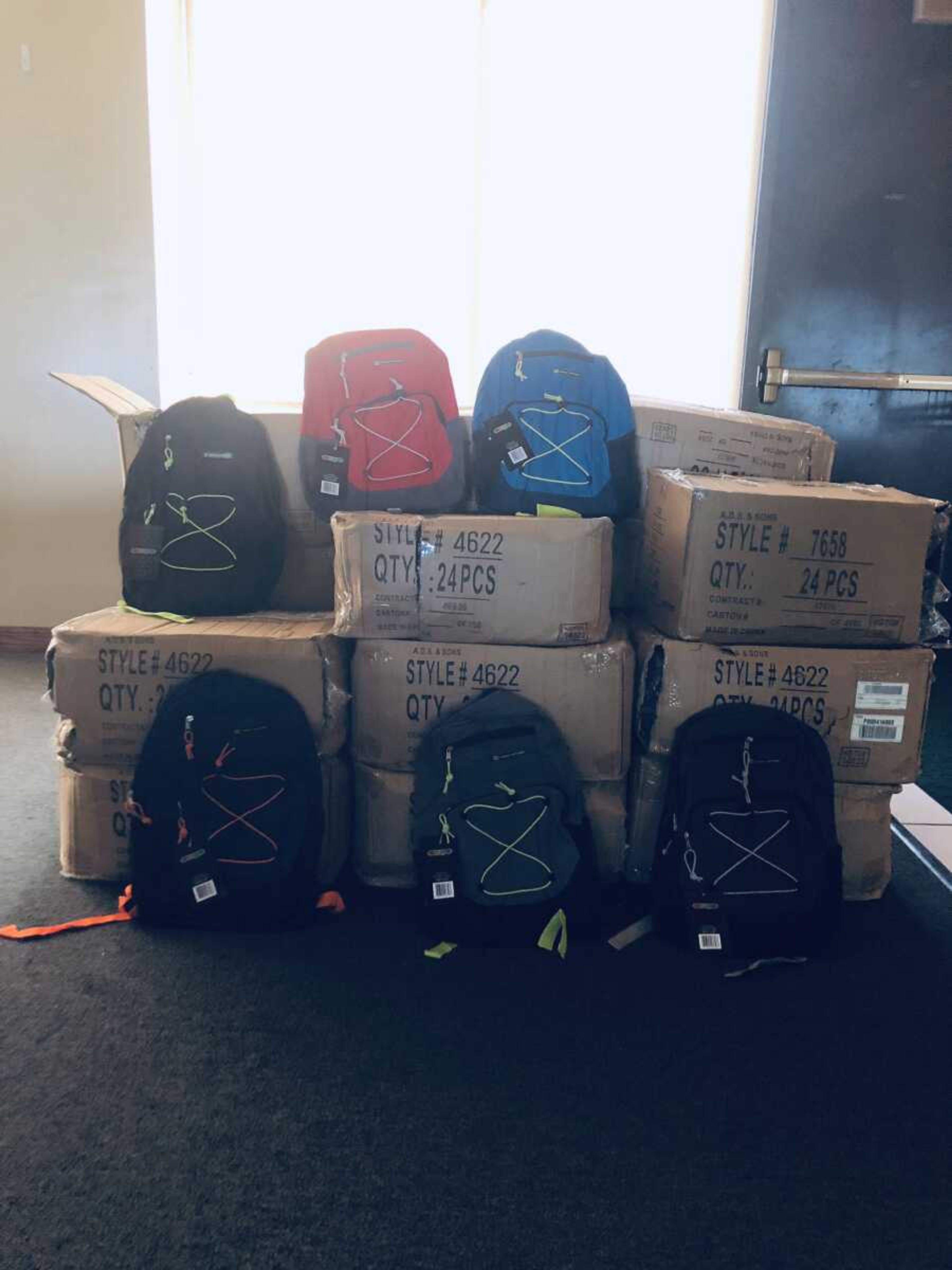 Backpacks ready to be delivered