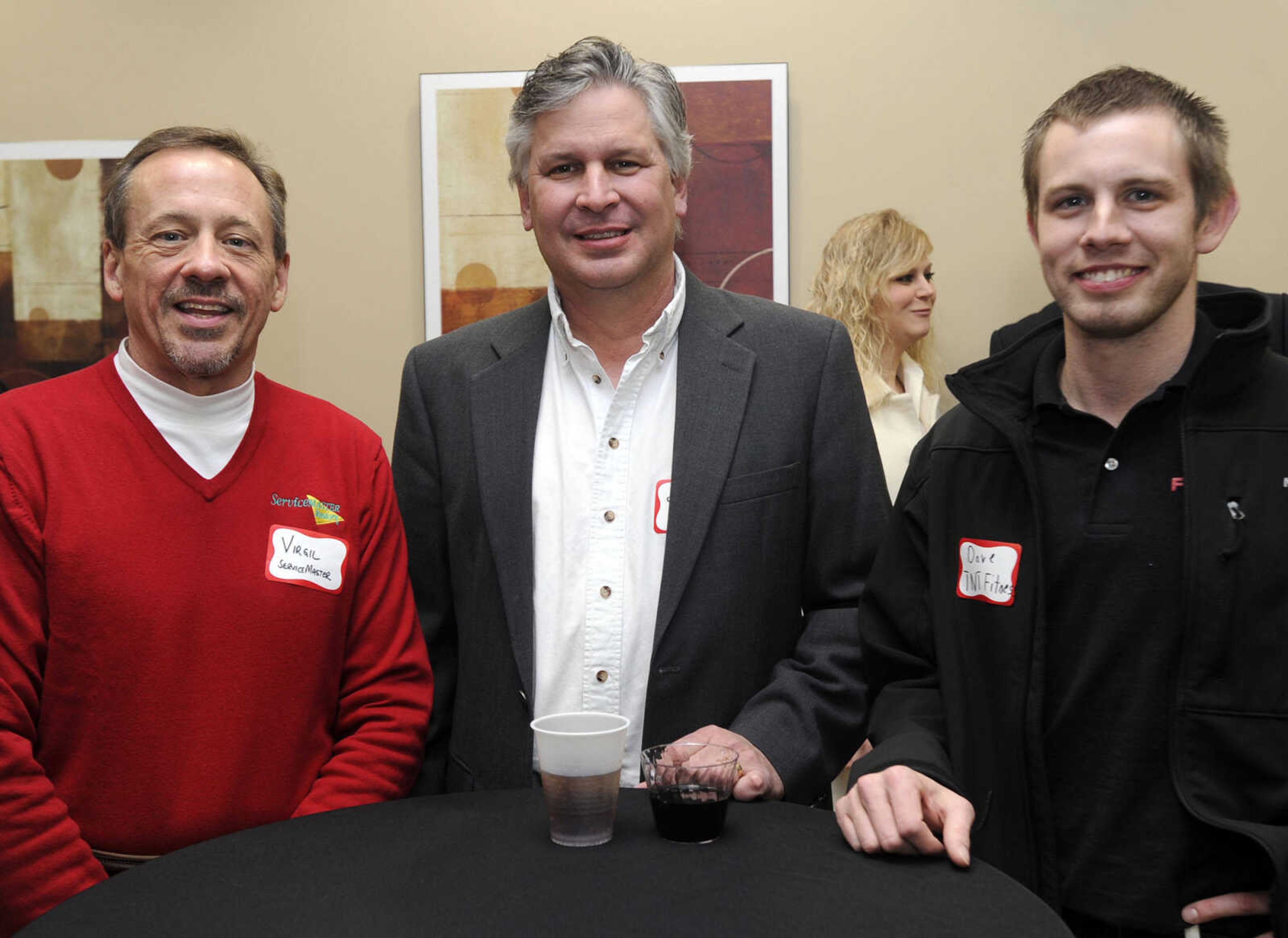 Virgil Jones, left, ServiceMaster; Jim Fels, Sunbelt Environmental Services; David Blessing, T-N-T Fitness.