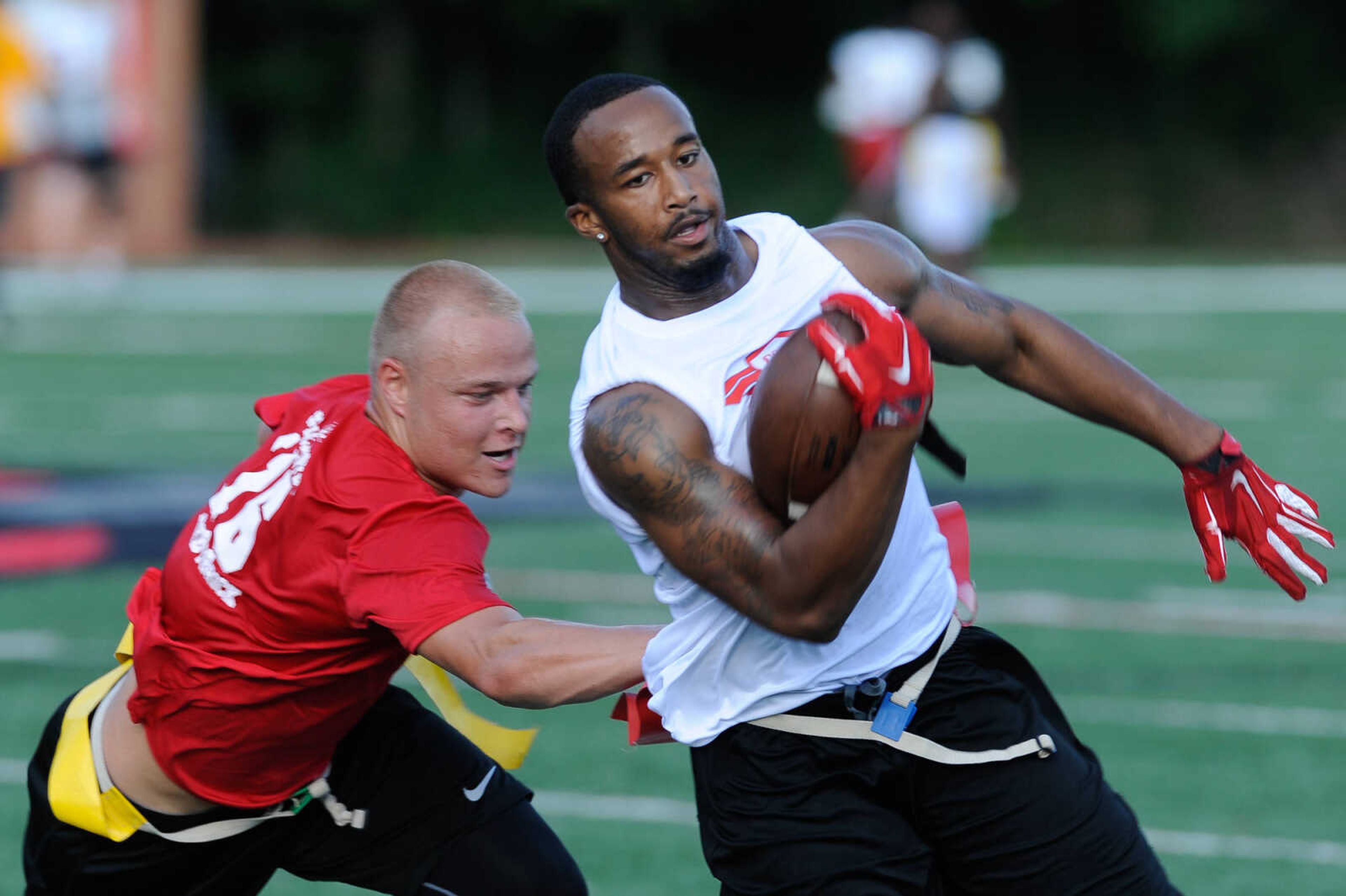 GLENN LANDBERG ~ glandberg@semissourian.com

The Cops and Hawks Bowl Thursday, July 21, 2016 at Houck Stadium. The flag-football game was a fundraiser for the family members of those who have lost their lives in the line of duty.