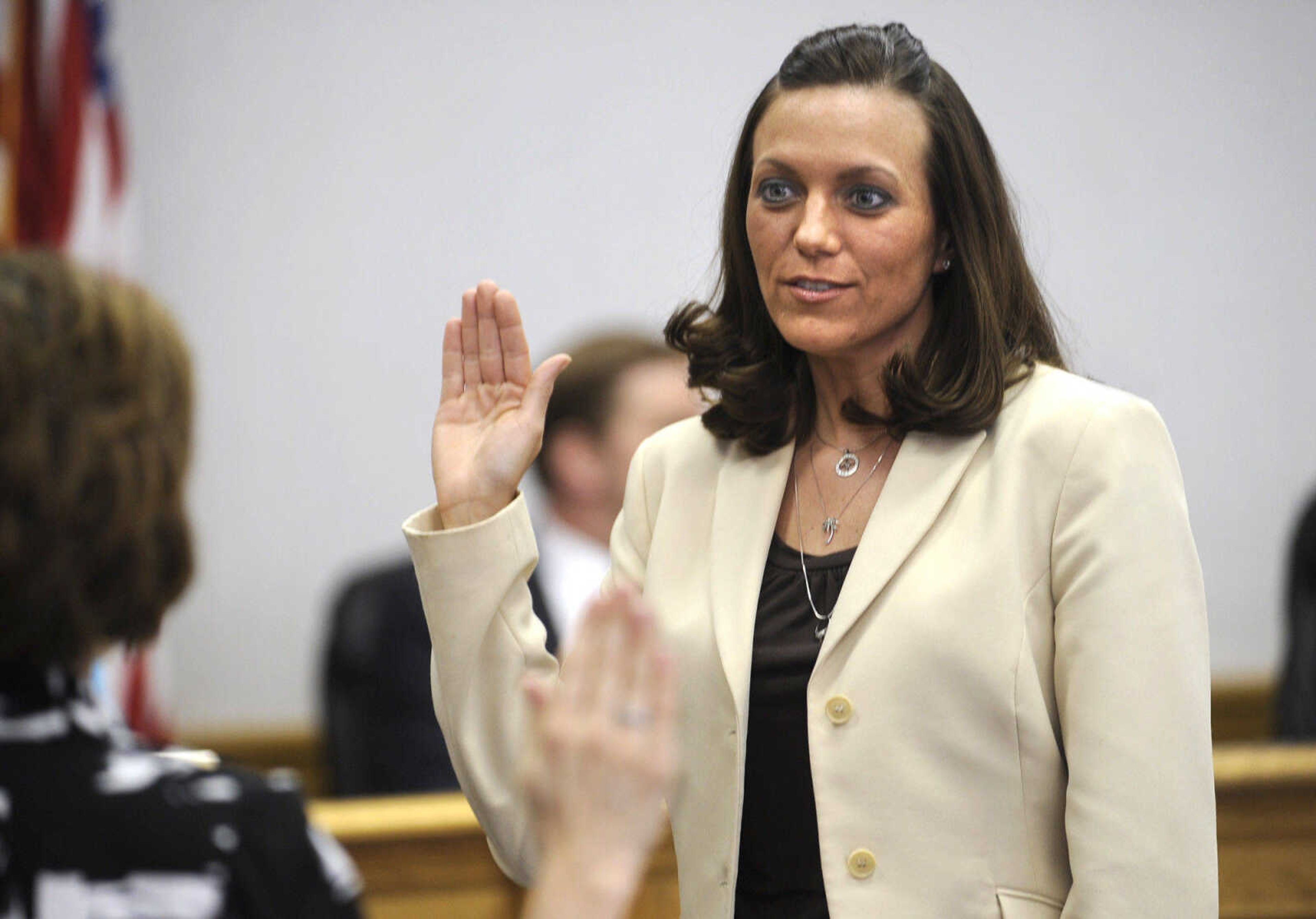 Meg Davis-Proffer is sworn in for the Ward 2 city council seat.