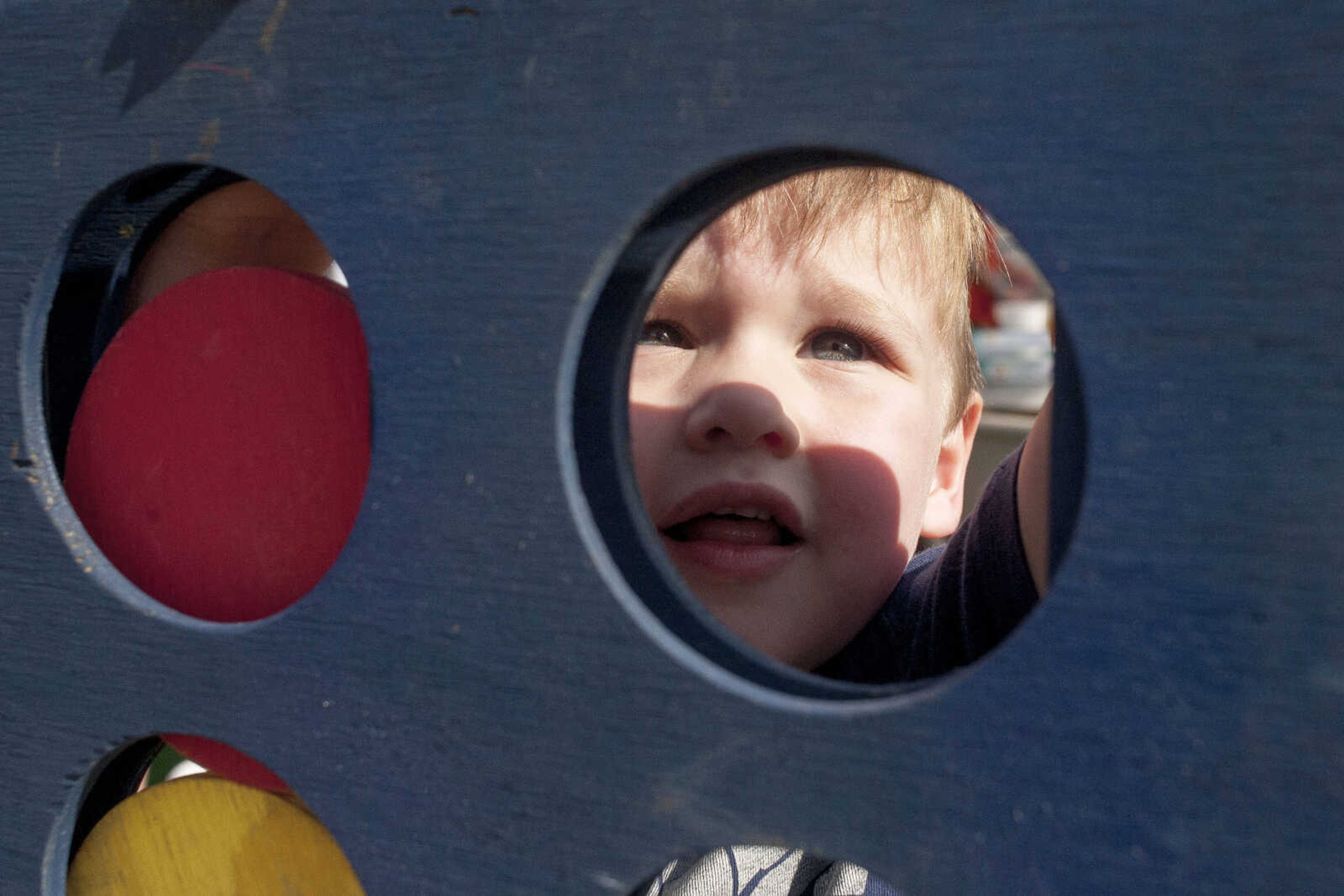 Micah Woelk, 3, plays an oversizedduring the second-annual Shipyard music festival Saturday, Sept. 28, 2019, at Ivers Square in Cape Girardeau.