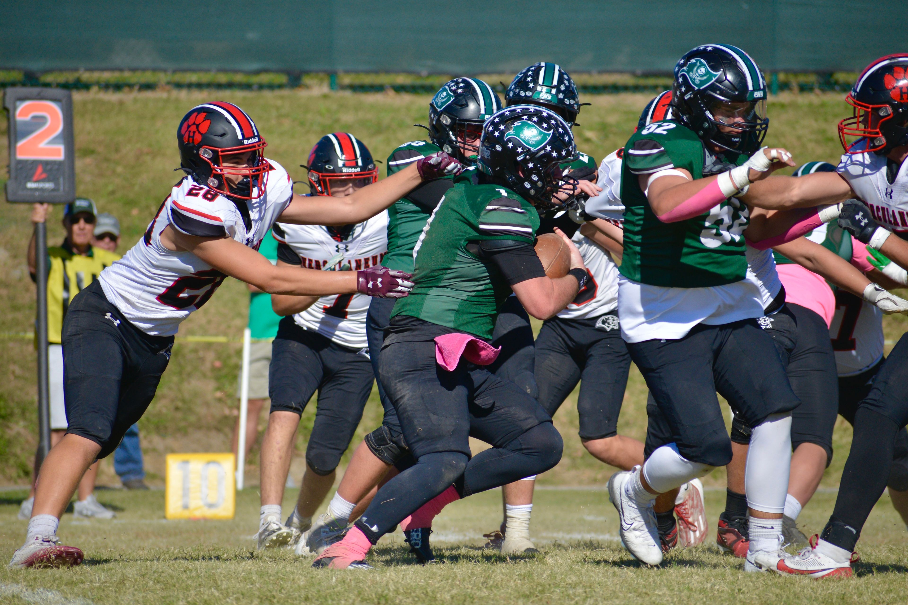 Perryville running back Barrett Wheeler carries the ball against Herculaneum on Saturday, Oct. 19, in Perryville. 