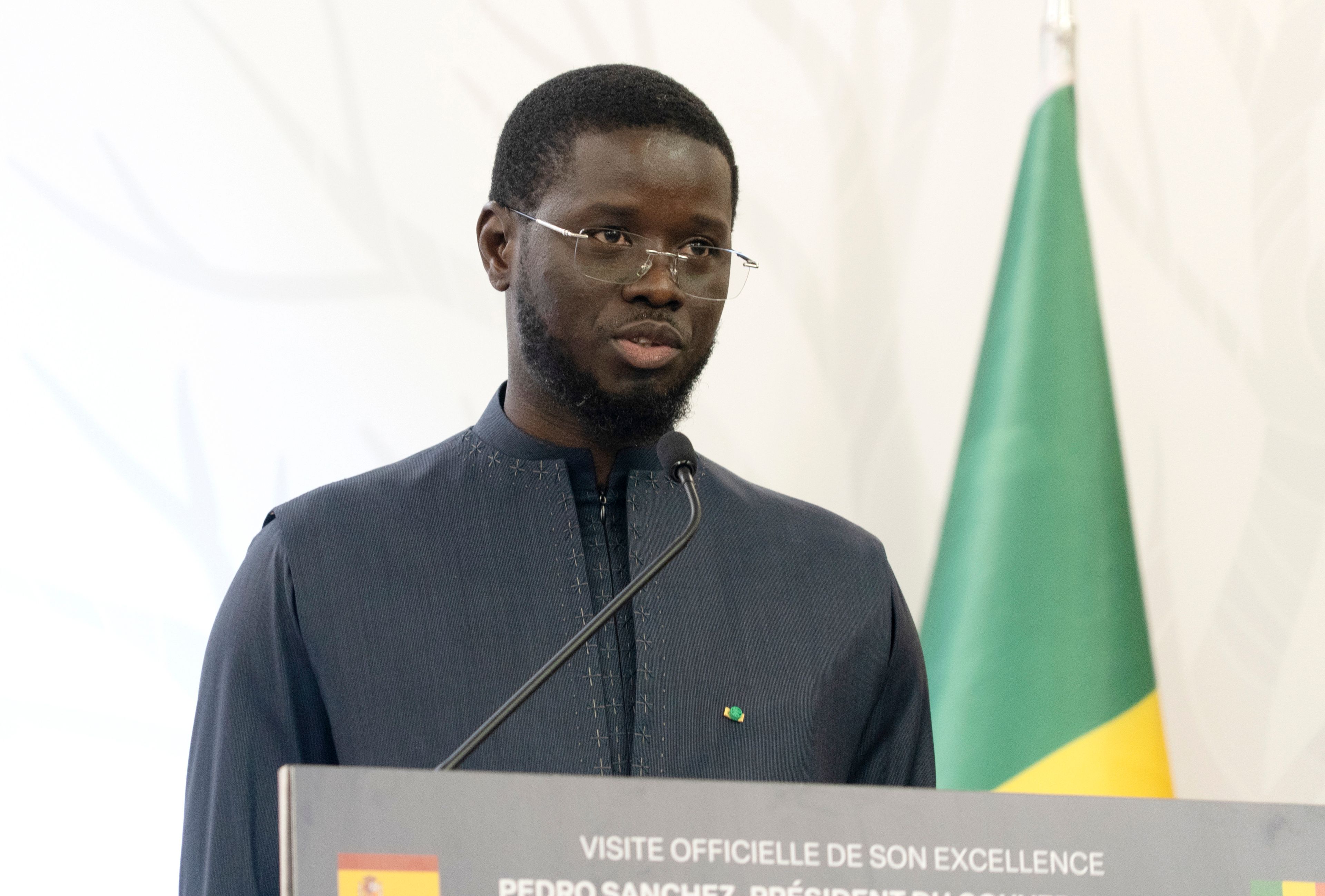 FILE - Senegal's President Bassirou Diomaye Faye attends a press conference in Dakar, Senegal, Aug. 29, 2024. (AP Photo/Annie Risemberg, File)