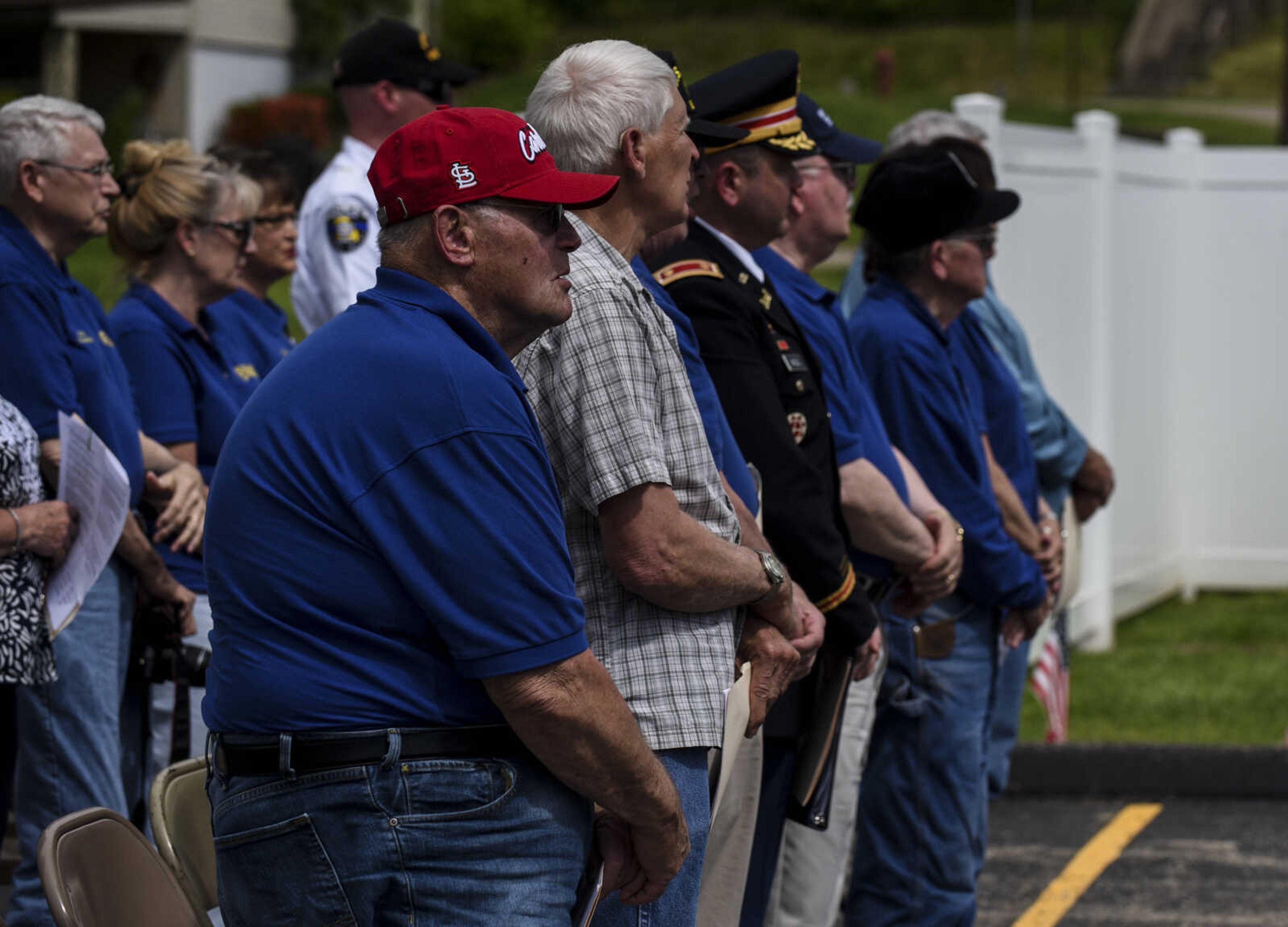 Veterans and community members attend the Honoring our Military event Saturday, May 5, 2018, at the Scott City Historical Museum in Scott City.