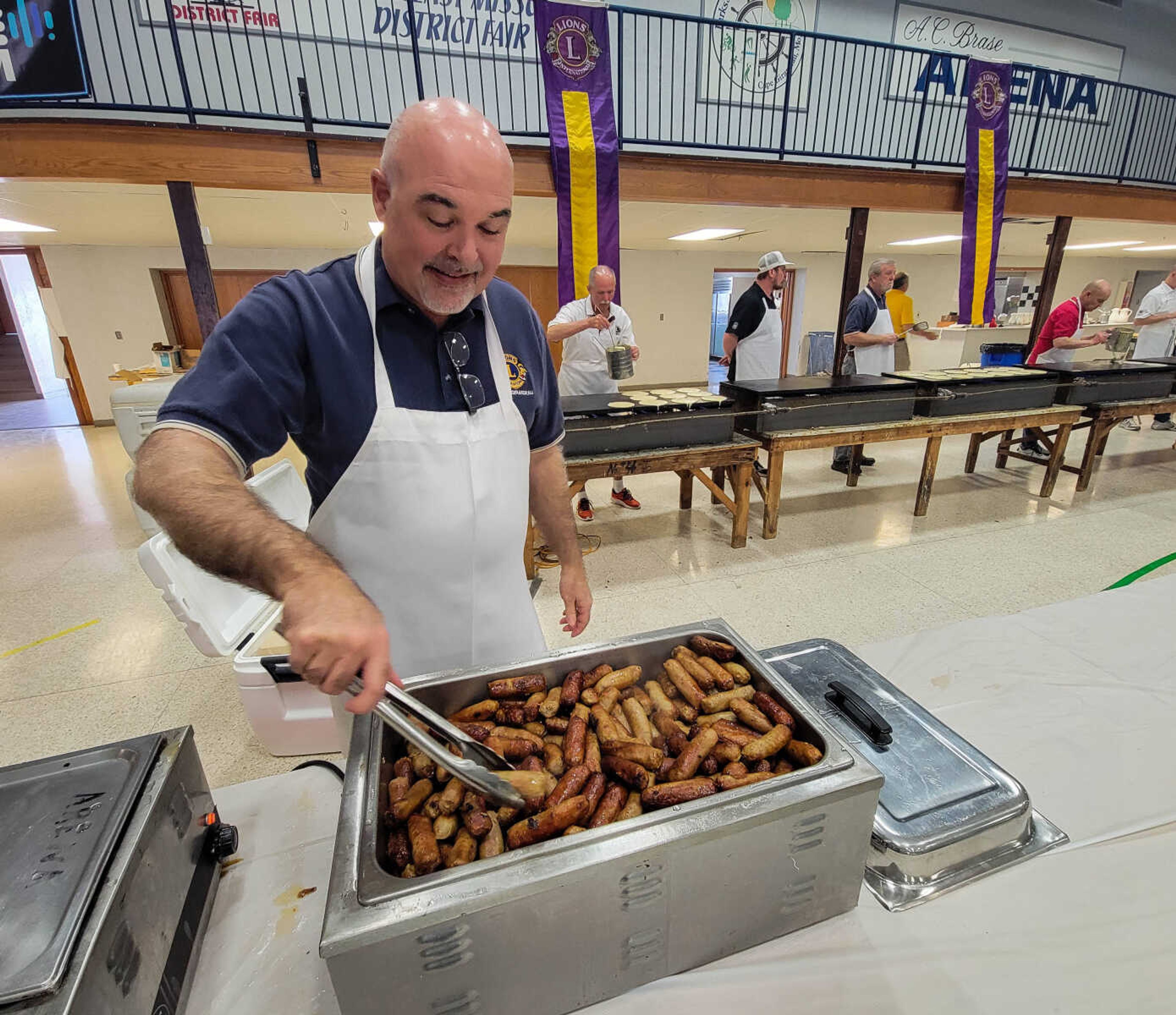 Matt Hopkins gets the sausage ready