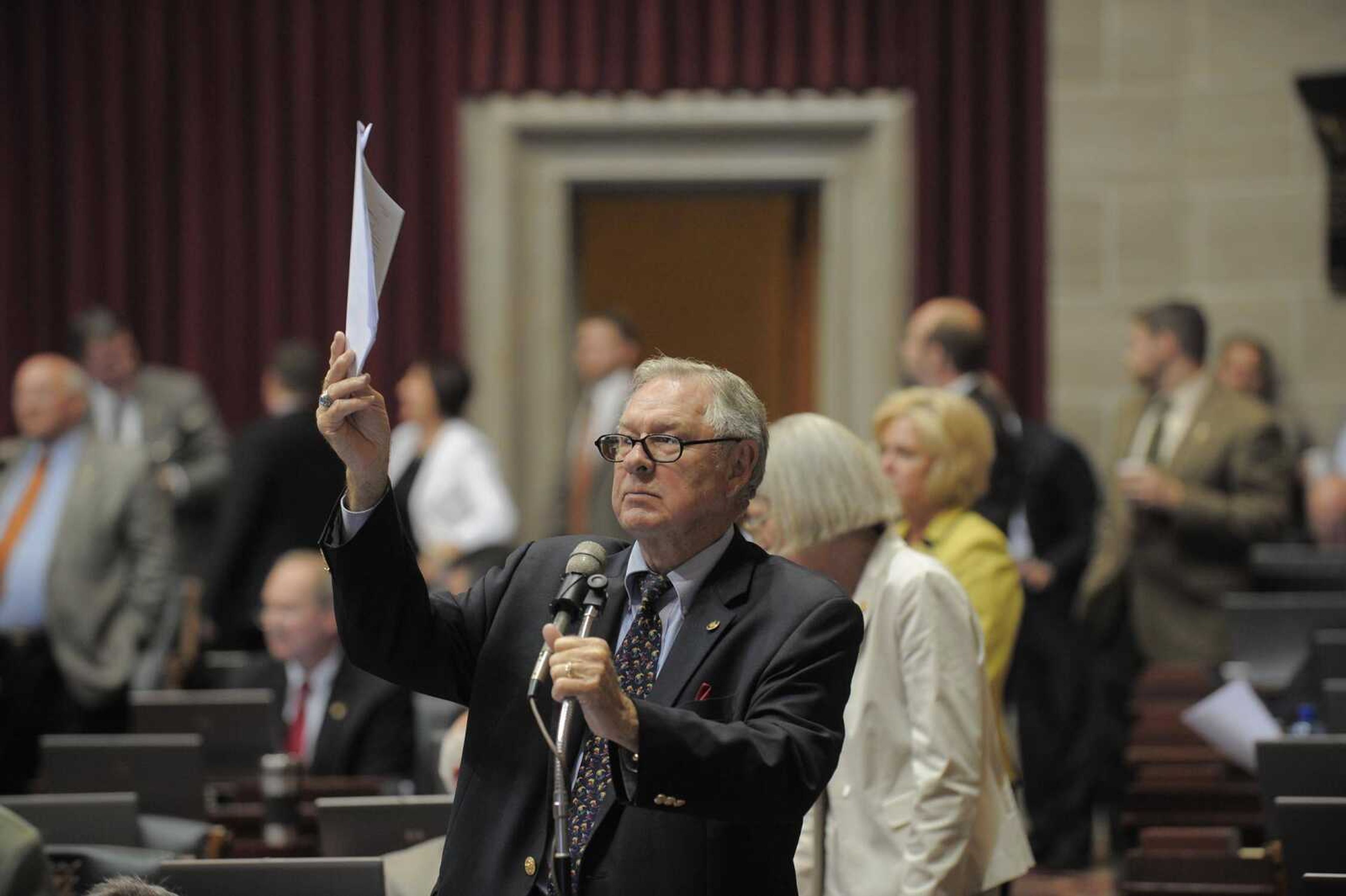 Rep. Billy Pat Wright of Dexter is shown voting on the House floor in Jefferson City. Wright announced Monday he will retire from his political career in December, canceling plans to vie for the Senate seat that will be vacated by Rob Mayer of Dexter. (Photo courtesy of Capitol Hill photographer Tim Brommel)