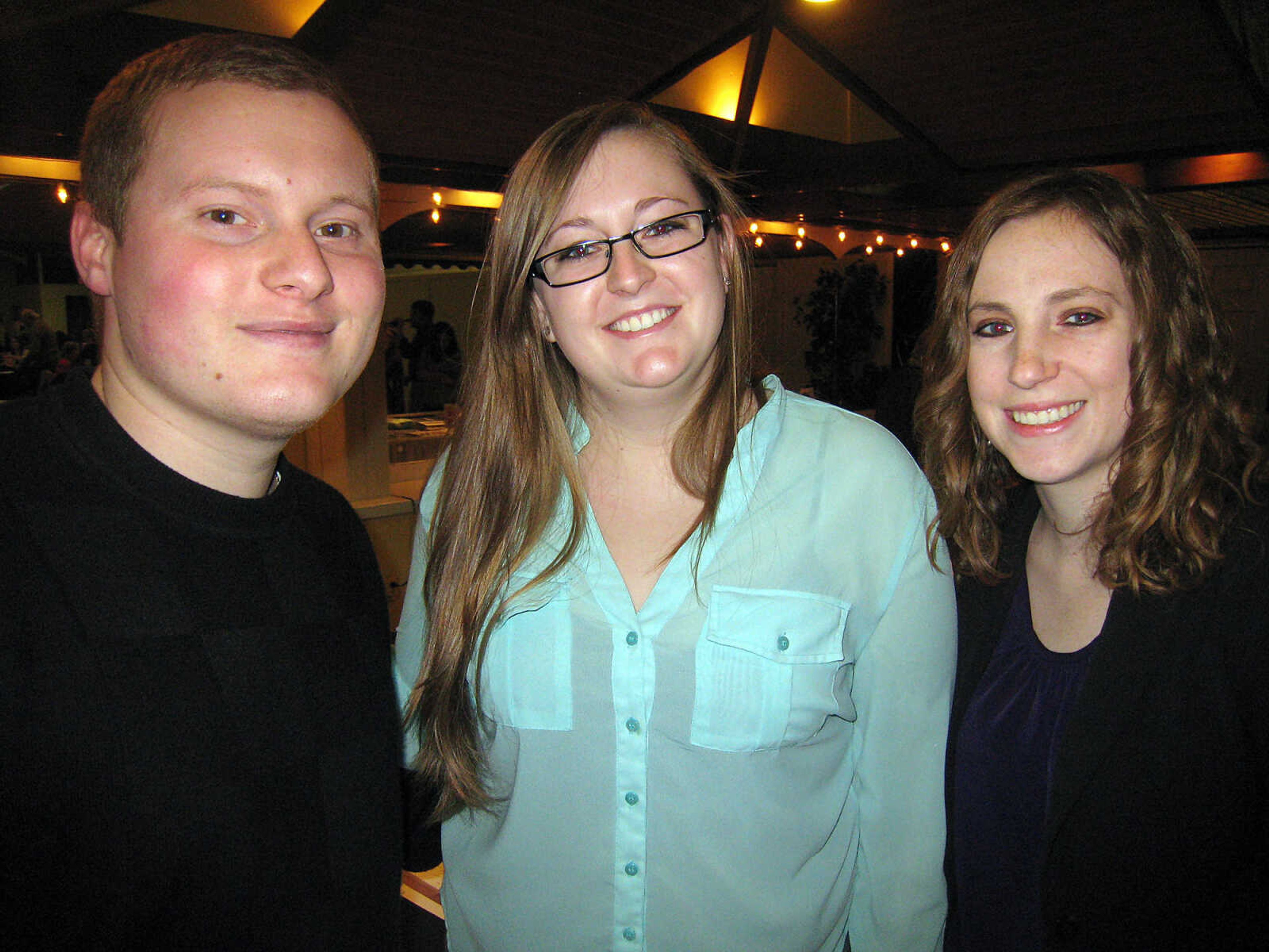 Steve Wiesehan, Taylor Randoll and Lauren Coombs, all with Southeast Missouri State University Ad Club.