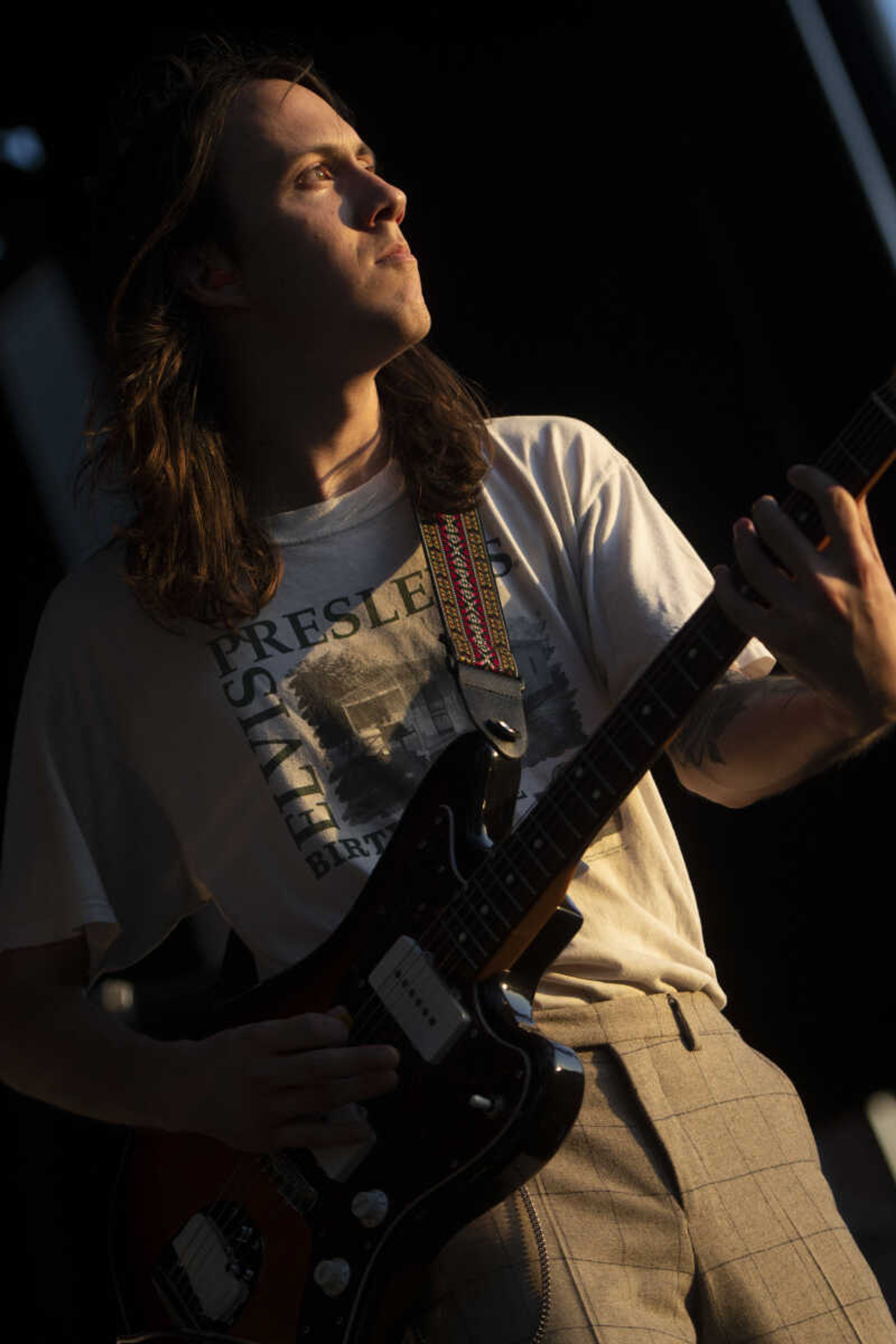 Taylor Bridges, with the band Retro City, performs during Shipyard Music and Culture Festival on Friday, Sept. 27, 2019, in Cape Girardeau.