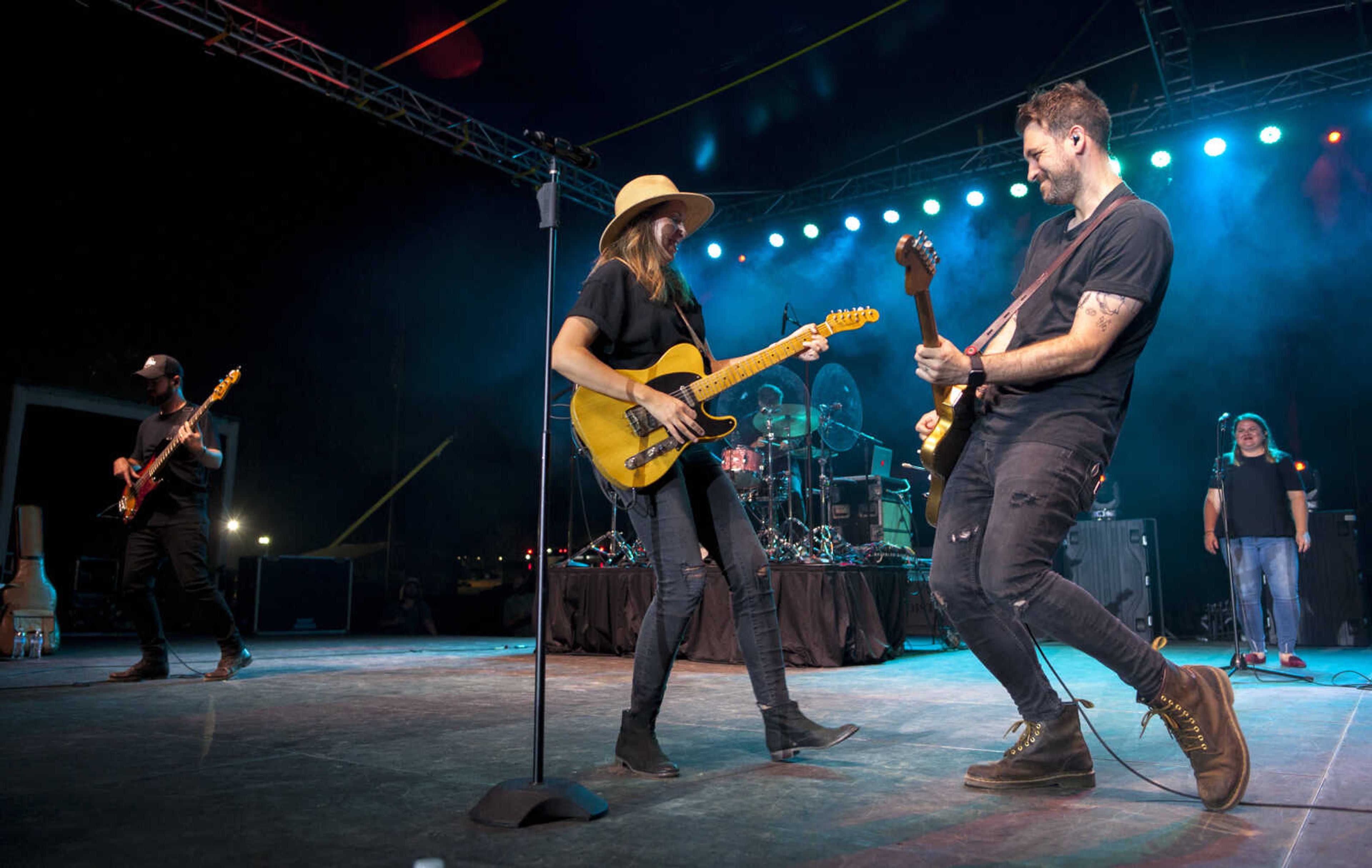 Francesca Battistelli performs at the Arena Park grandstand Tuesday, Sept. 10, 2019, during the SEMO District Fair in Cape Girardeau.