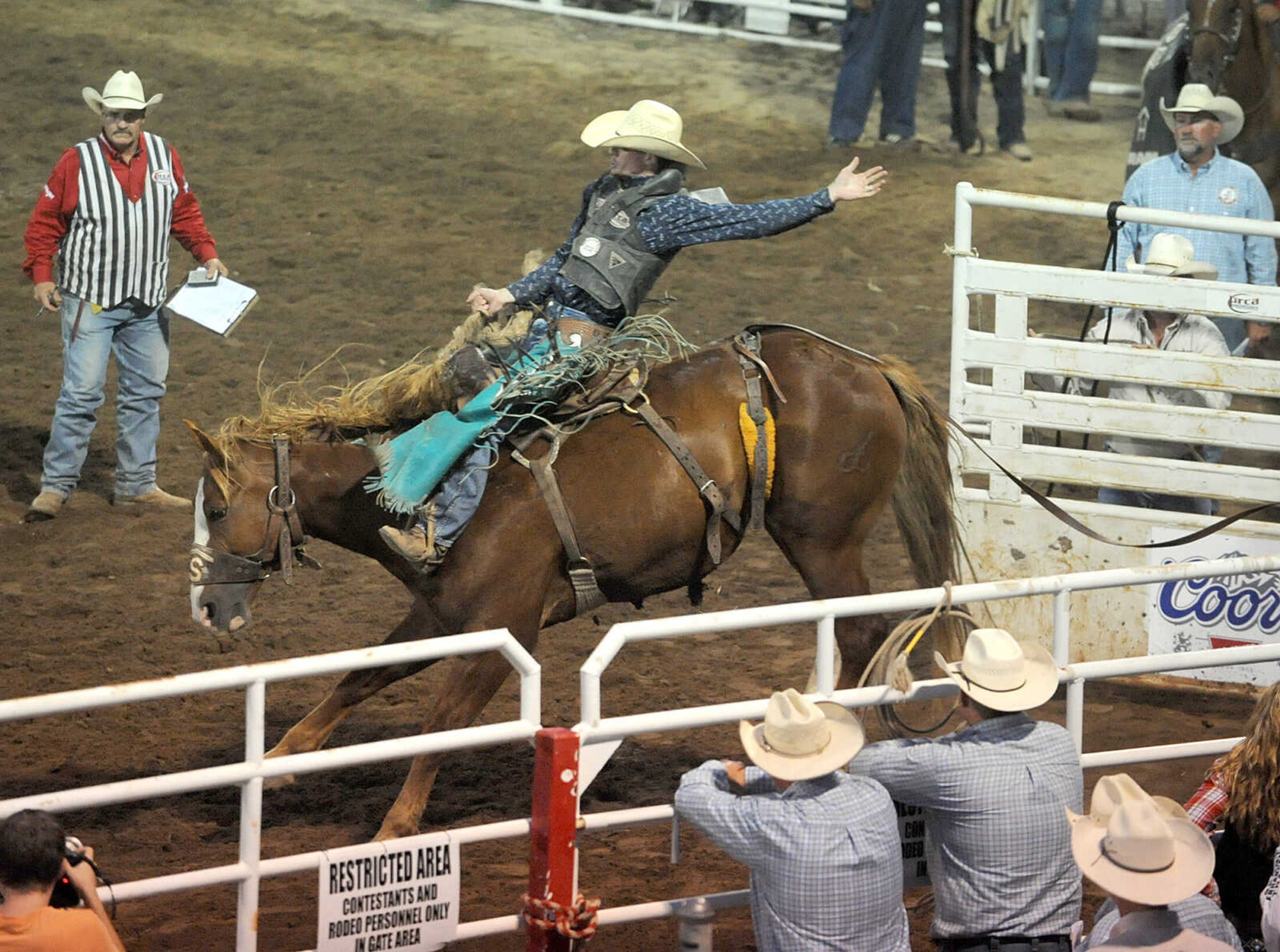 LAURA SIMON ~ lsimon@semissourian.com
The Jaycee Bootheel Rodeo Wednesday night, Aug. 8, 2012 in Sikeston, Mo.