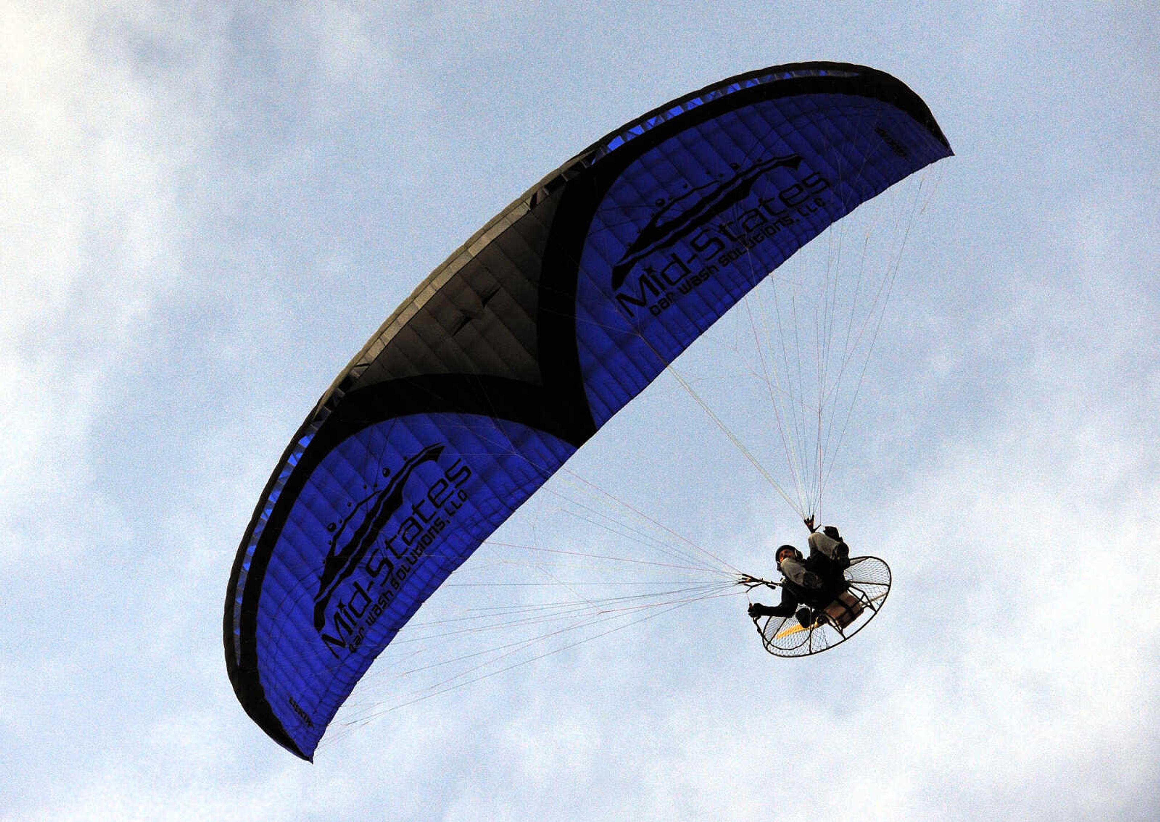 Dave Bogenpohl soars across the skyline on Thursday, March 2, 2017, at the Fruitland International Airport in Jackson.