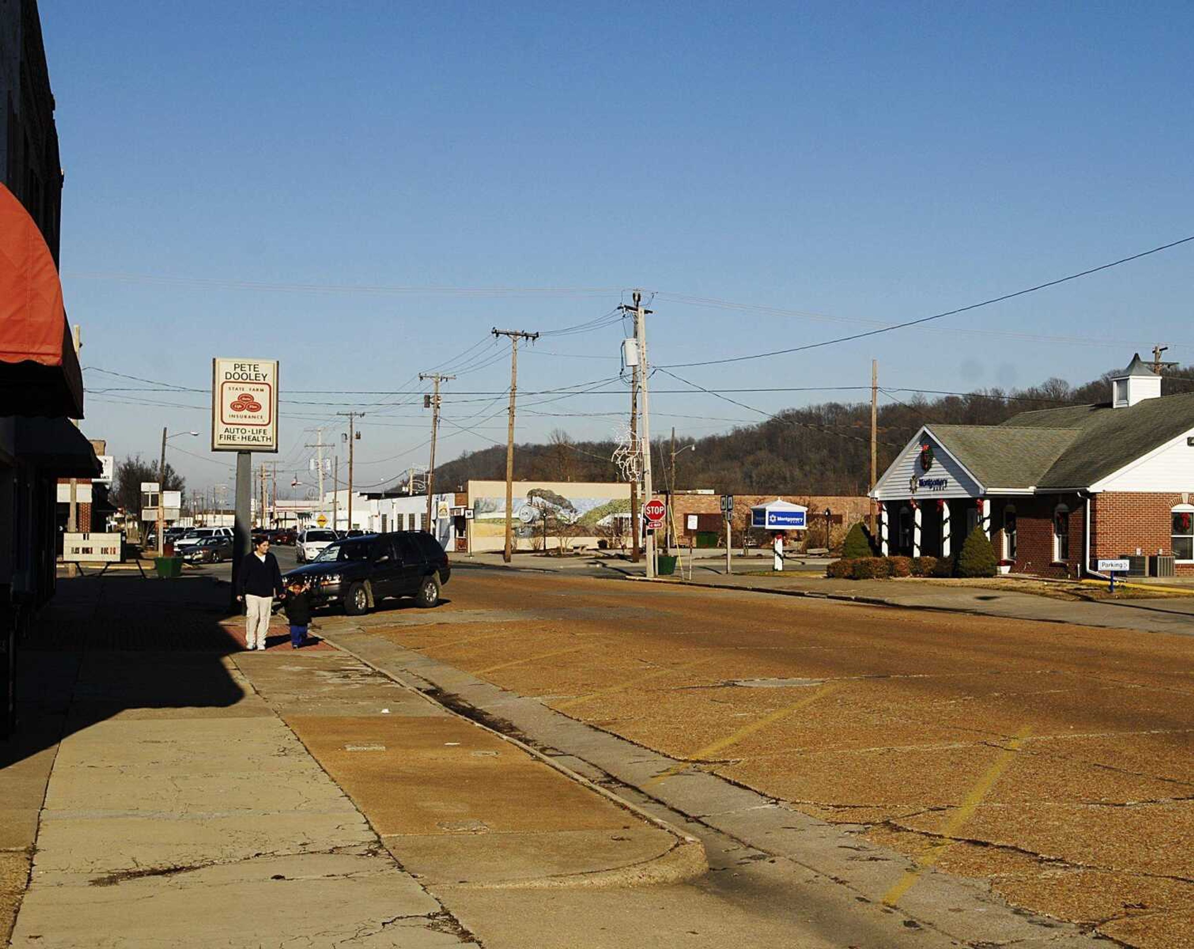 A view down Main Street in Chaffee 50 years after a tornado swept through the town. (Aaron Eisenhauer)