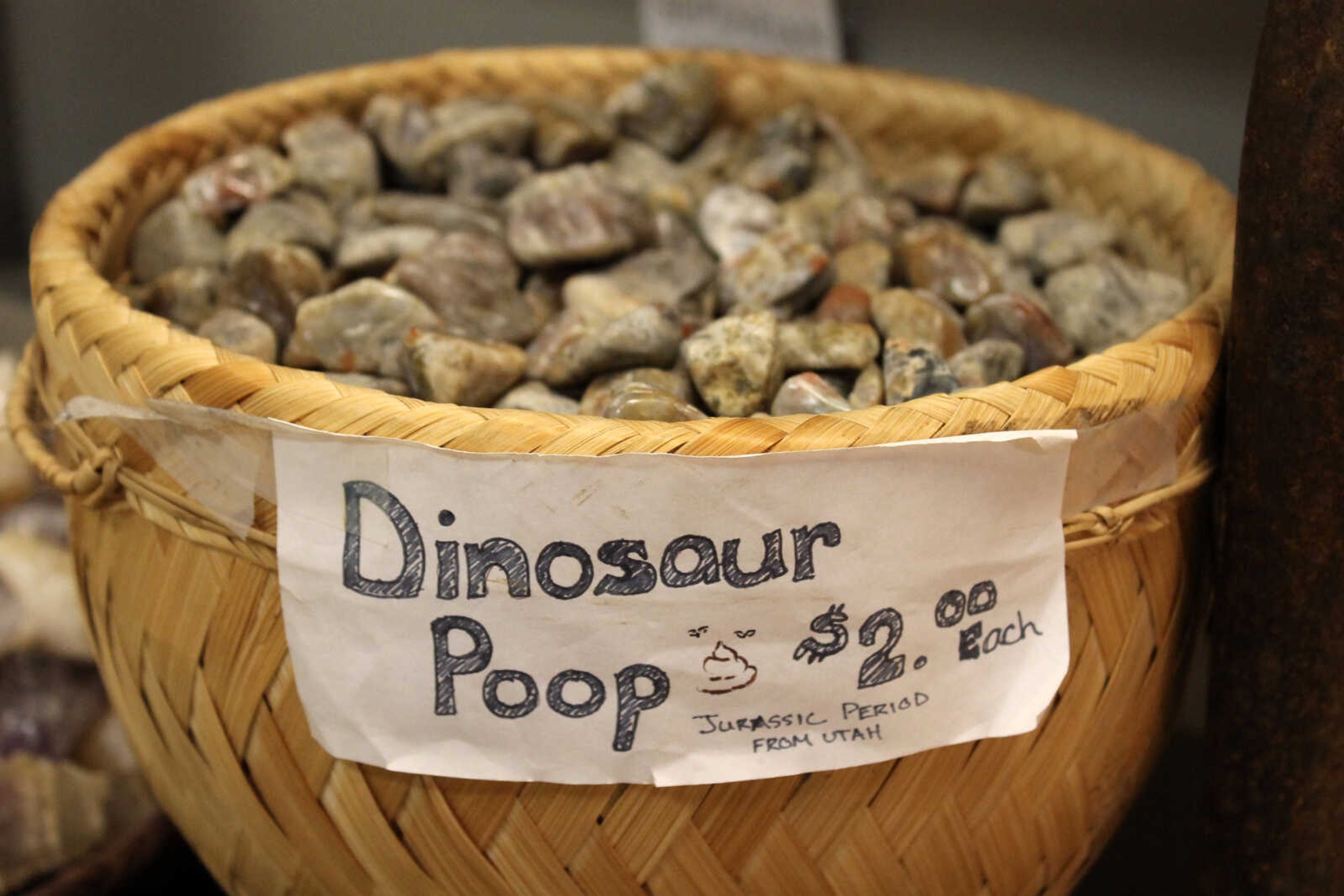 Emily Priddy ~ epriddy@semissourian.com
A basket of "dinosaur poop" is offered for sale Friday, March 10, 2017, at Makanda Trading Co. in Makanda, Illinois.