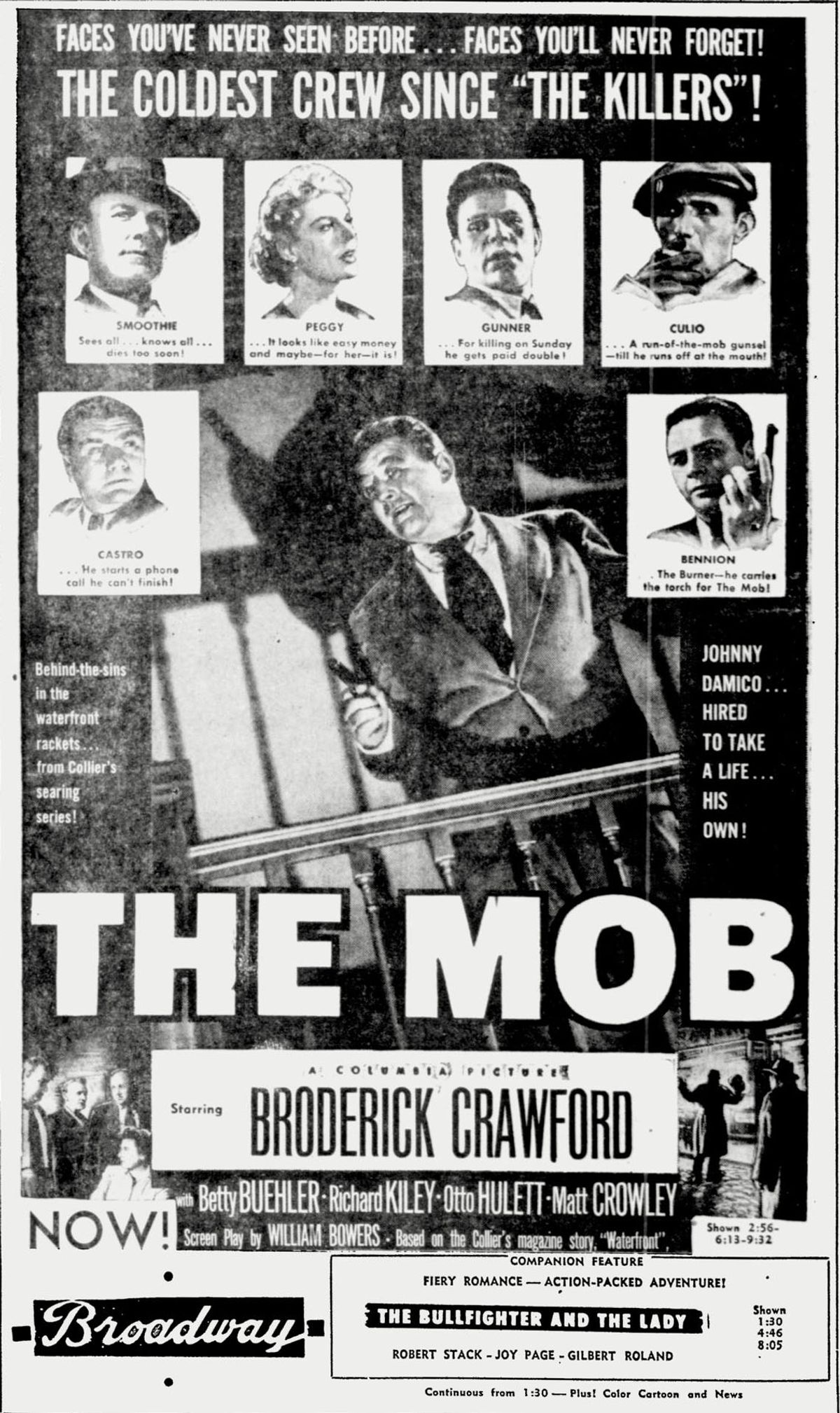 From the Morgue: Broderick Crawford lands in Cape to Plug 'The Mob', dazzles in plaid and feathers