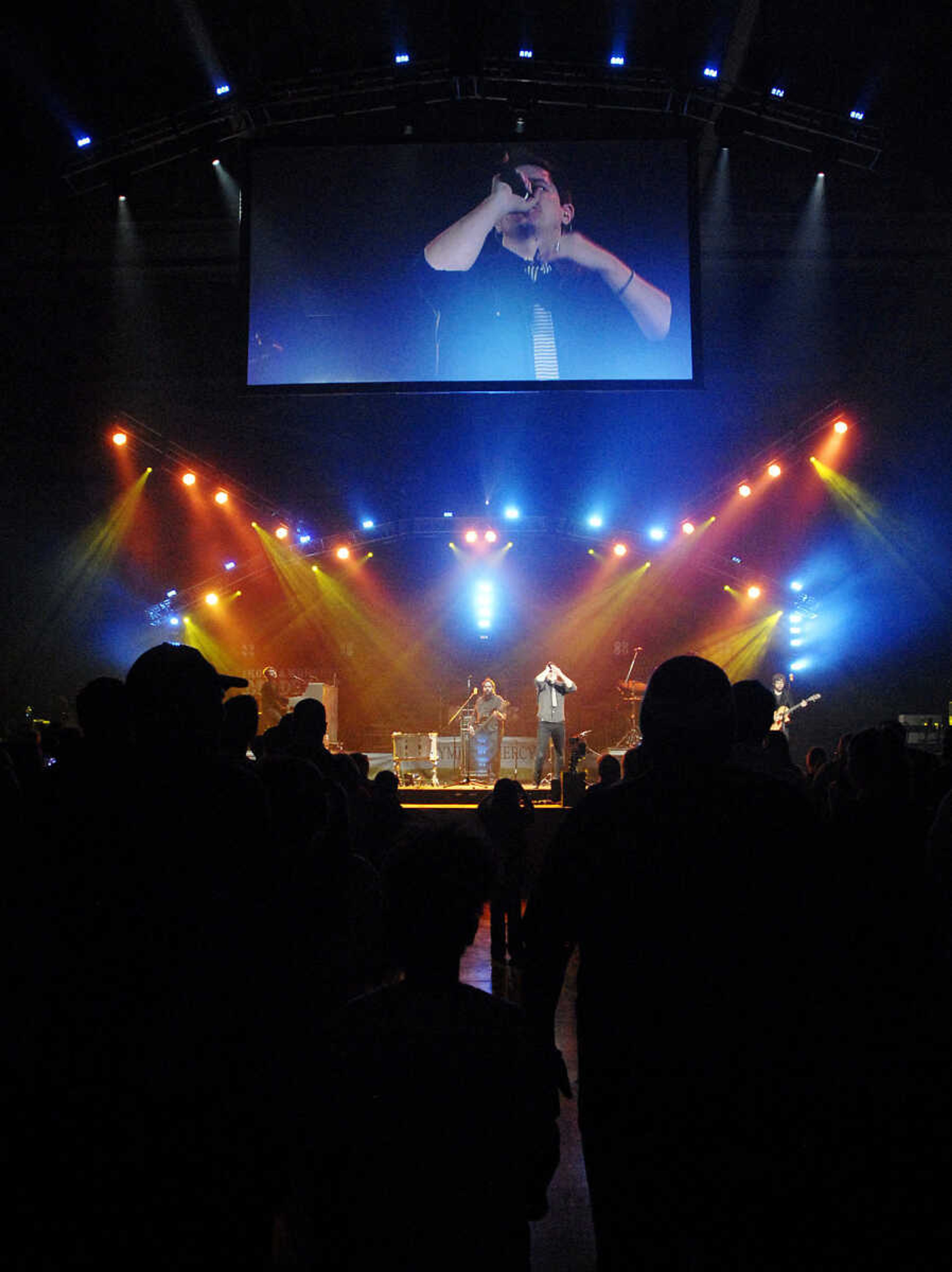 LAURA SIMON~lsimon@semissourian.com
Jars of Clay perform Friday, January 28, 2011 during the Rock and Worship Roadshow 2011 tour at the Show Me Center in Cape Girardeau.