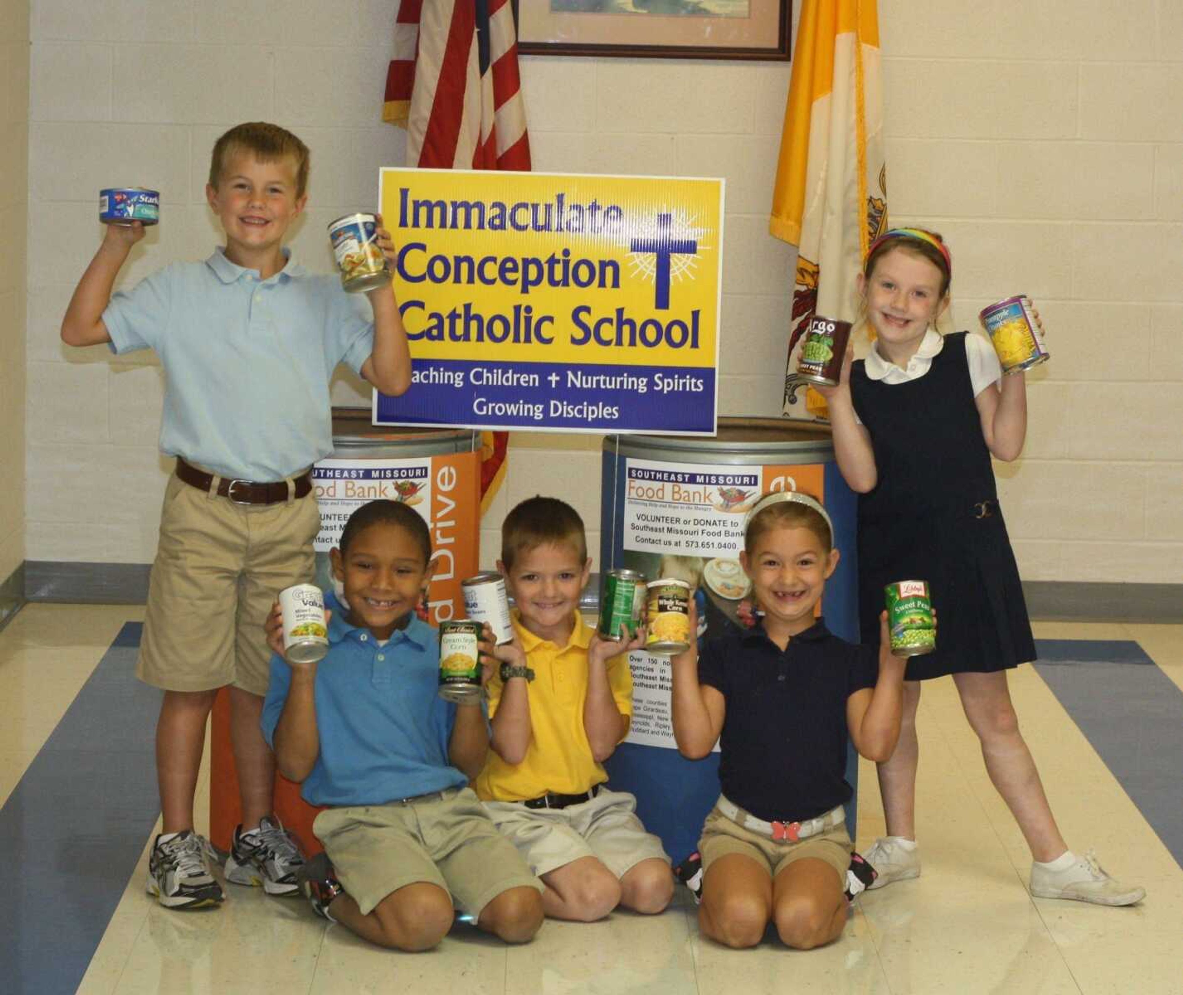 The students of Immaculate Conception Elementary School in Jackson, Missouri collected 314 pounds of canned food items to help fight child hunger in Southeast Missouri on September 10th.