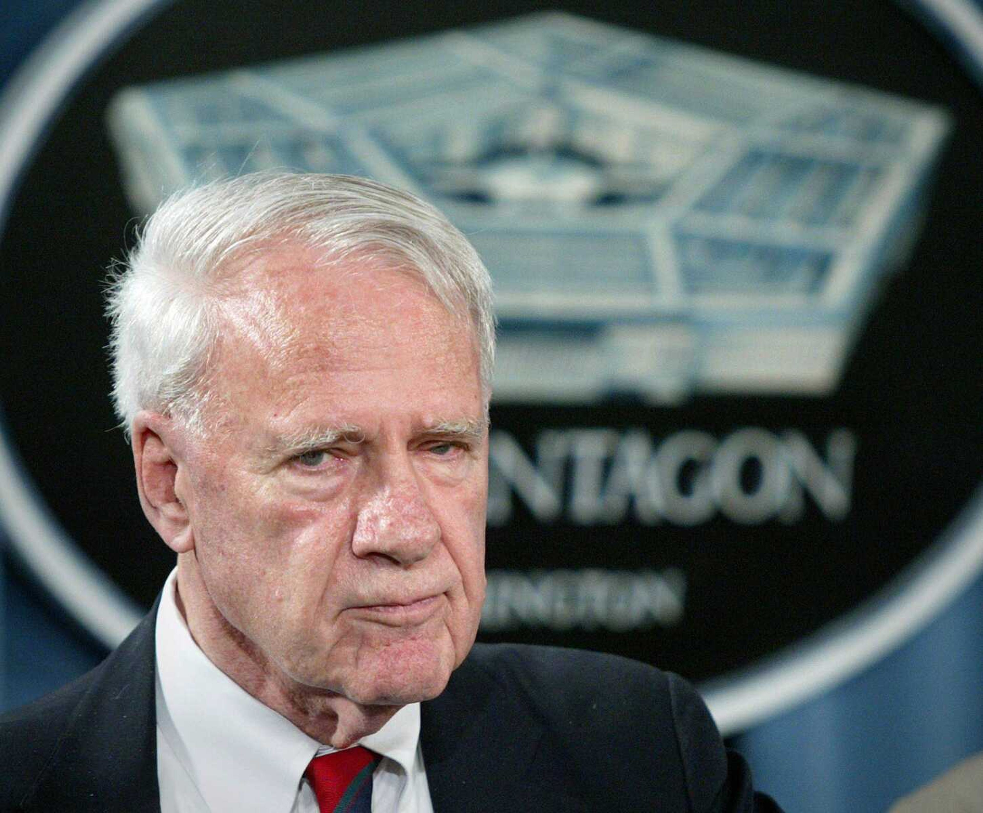 Former defense secretary James Schlesinger, chairman of the Detention Operations Review Panel, speaks Aug. 24, 2004, at the Pentagon. (Lawrence Jackson ~ Associated Press file)